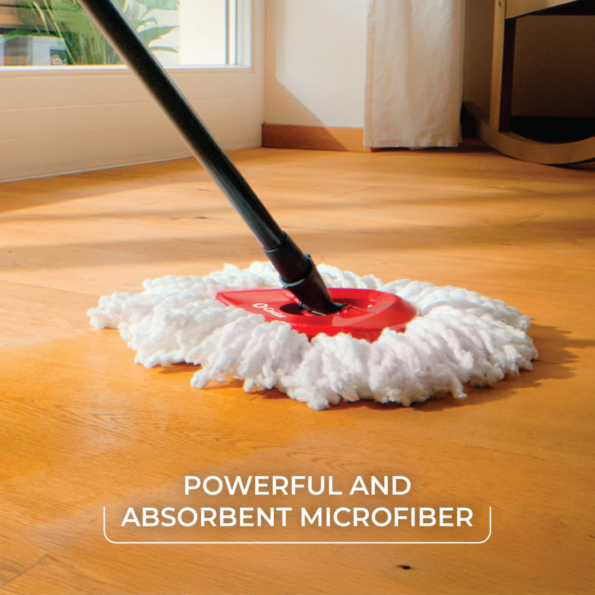 O-Cedar EasyWring Microfiber Spin Mop & Bucket Floor Cleaning System + 2 Extra Refills, Red/Gray