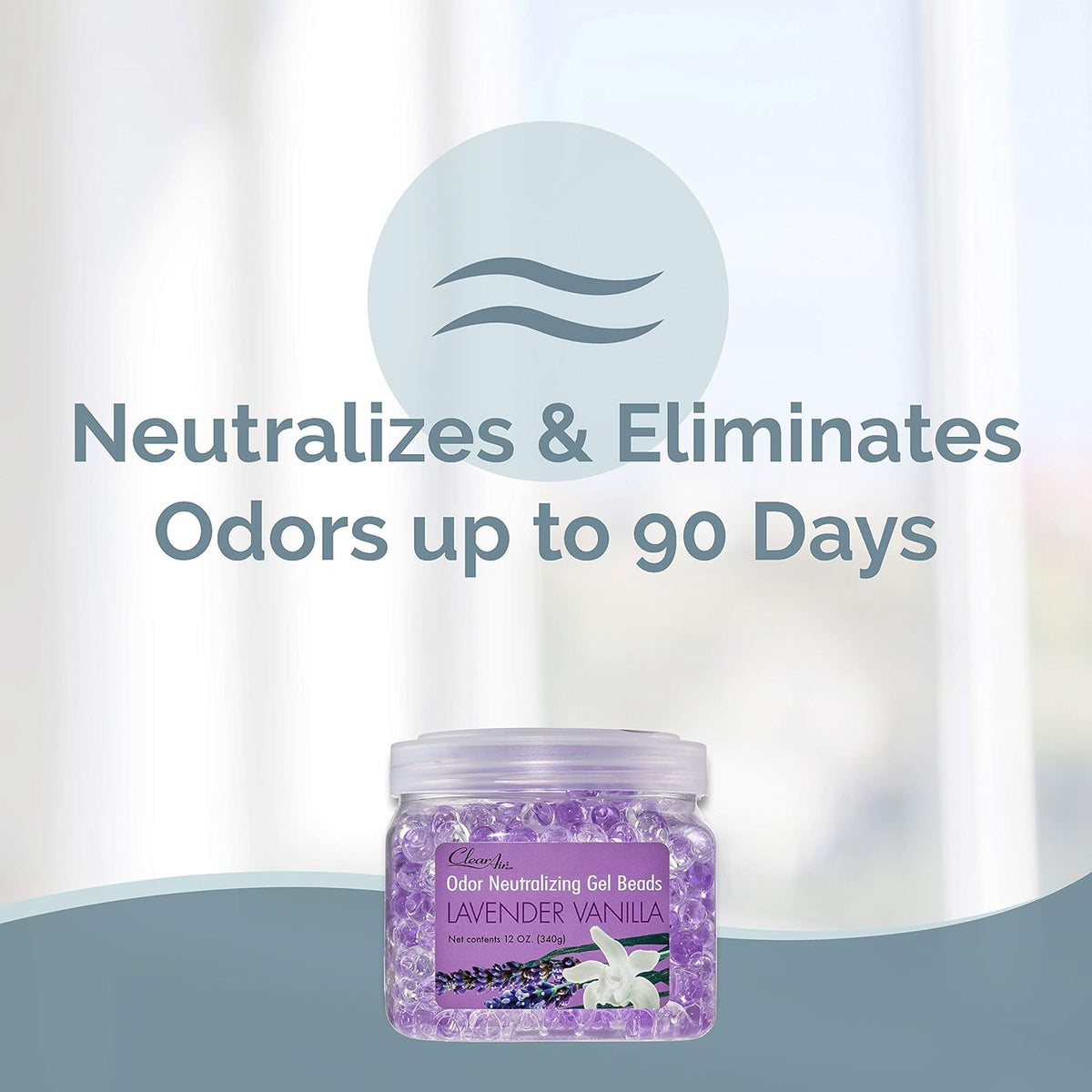Clear Air Odor Eliminator Gel Beads - 12 oz, Pack of 2 - Air Freshener Made with Essential Oils