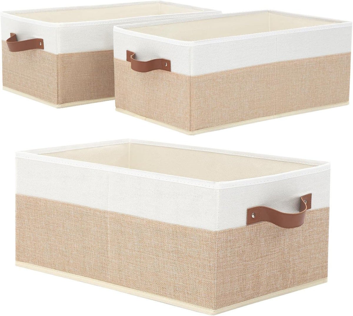 Closet Organizer Bins 3 Pack, Large Storage Bins for Shelves, Foldable Closet Storage Boxes Baskets