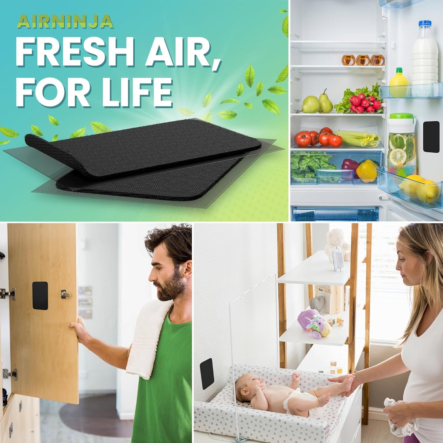Fridge Deodorizer - Natural Refrigerator Deodorizer Odor Eliminator - Beats Baking Soda and Bamboo