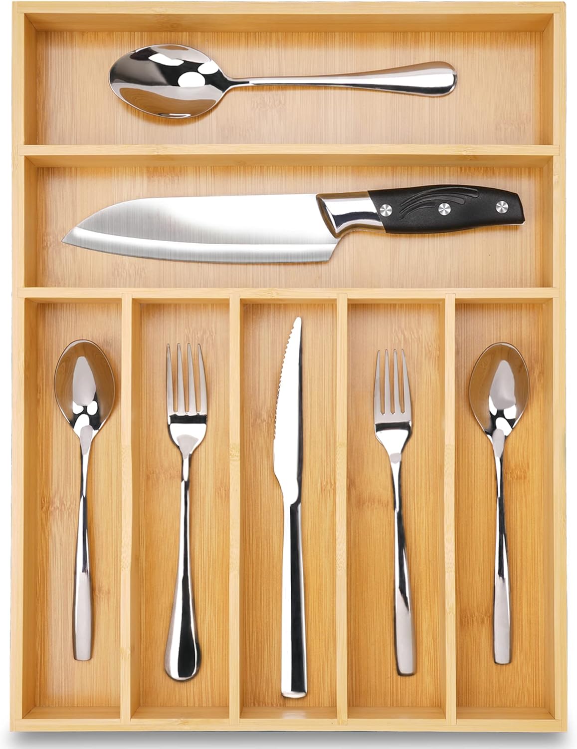 Silverware Organizer Bamboo Kitchen Drawer Organizer Utensil Organizer Silverware Holder Cutlery