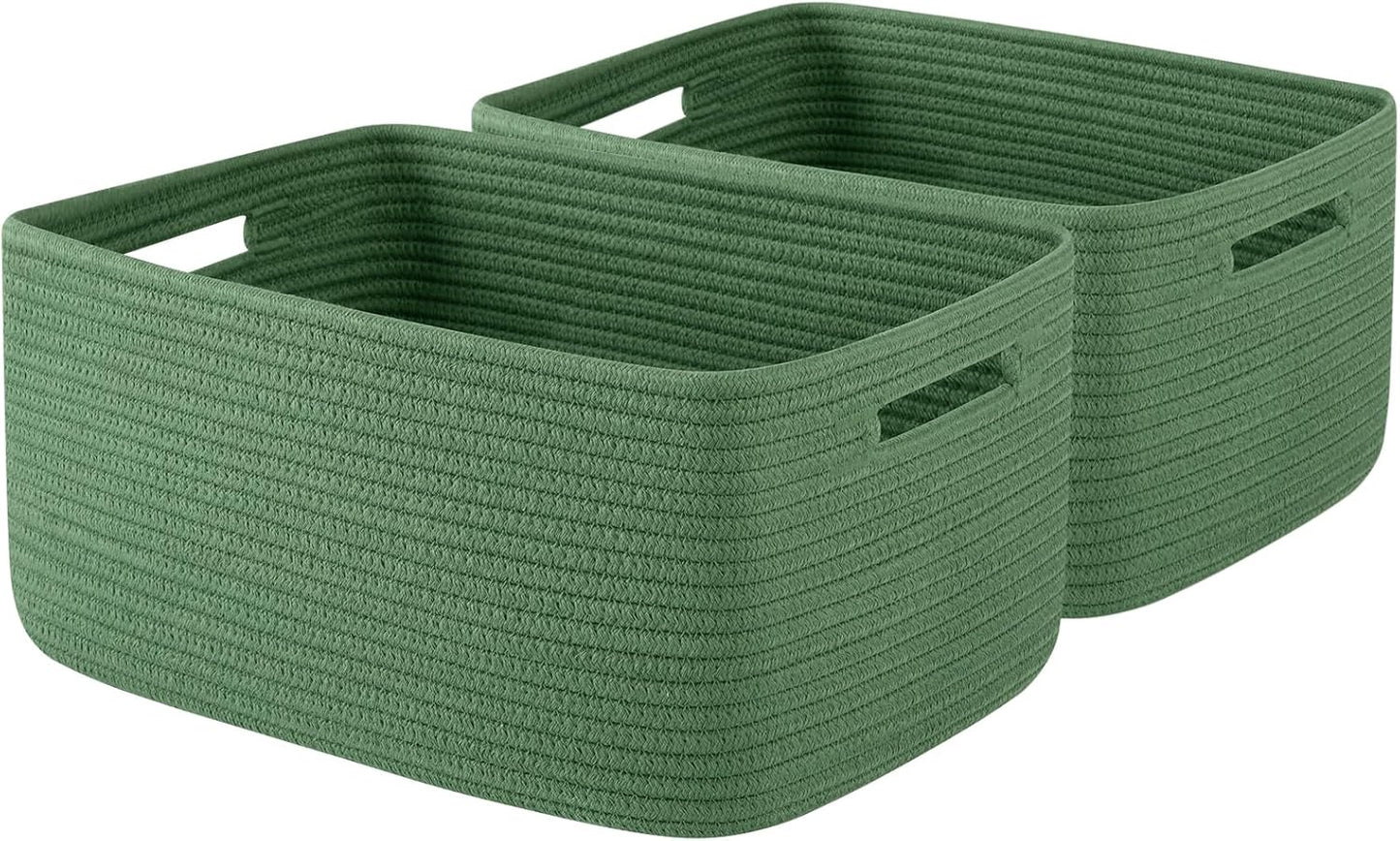 OIAHOMY Storage Basket for Shelves, Closet Cube Storage Bins Baskets for Clothes Blanket Towels