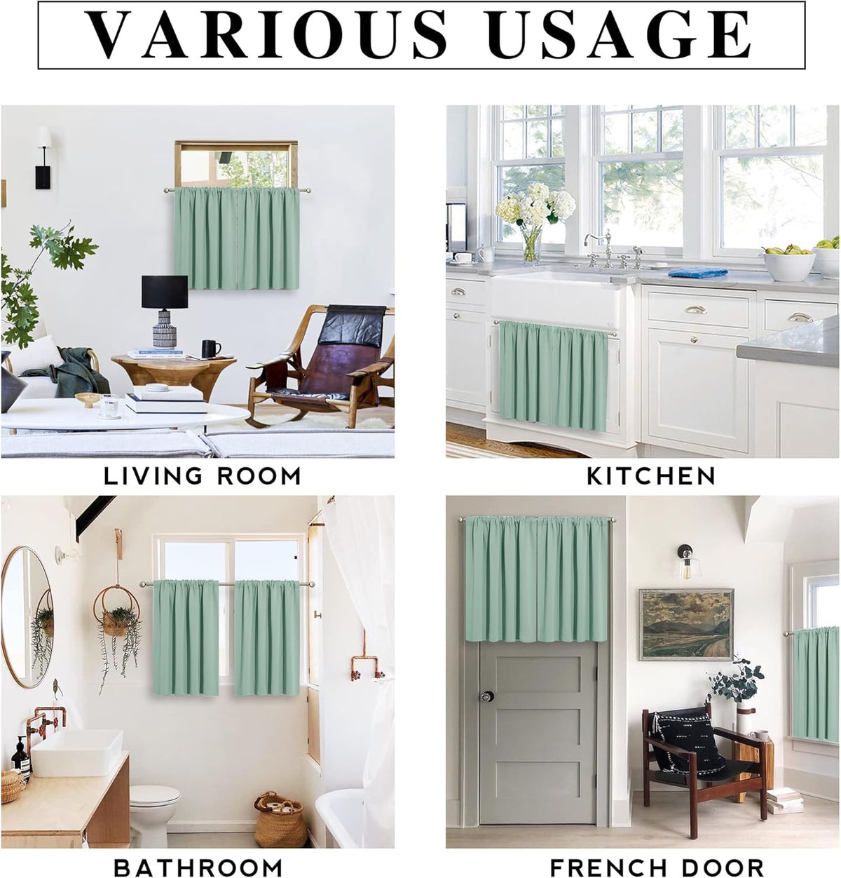 RYB HOME Small Curtains Blackout - Privacy Energy Efficiency Mini Curtains for Kids Bedroom RV