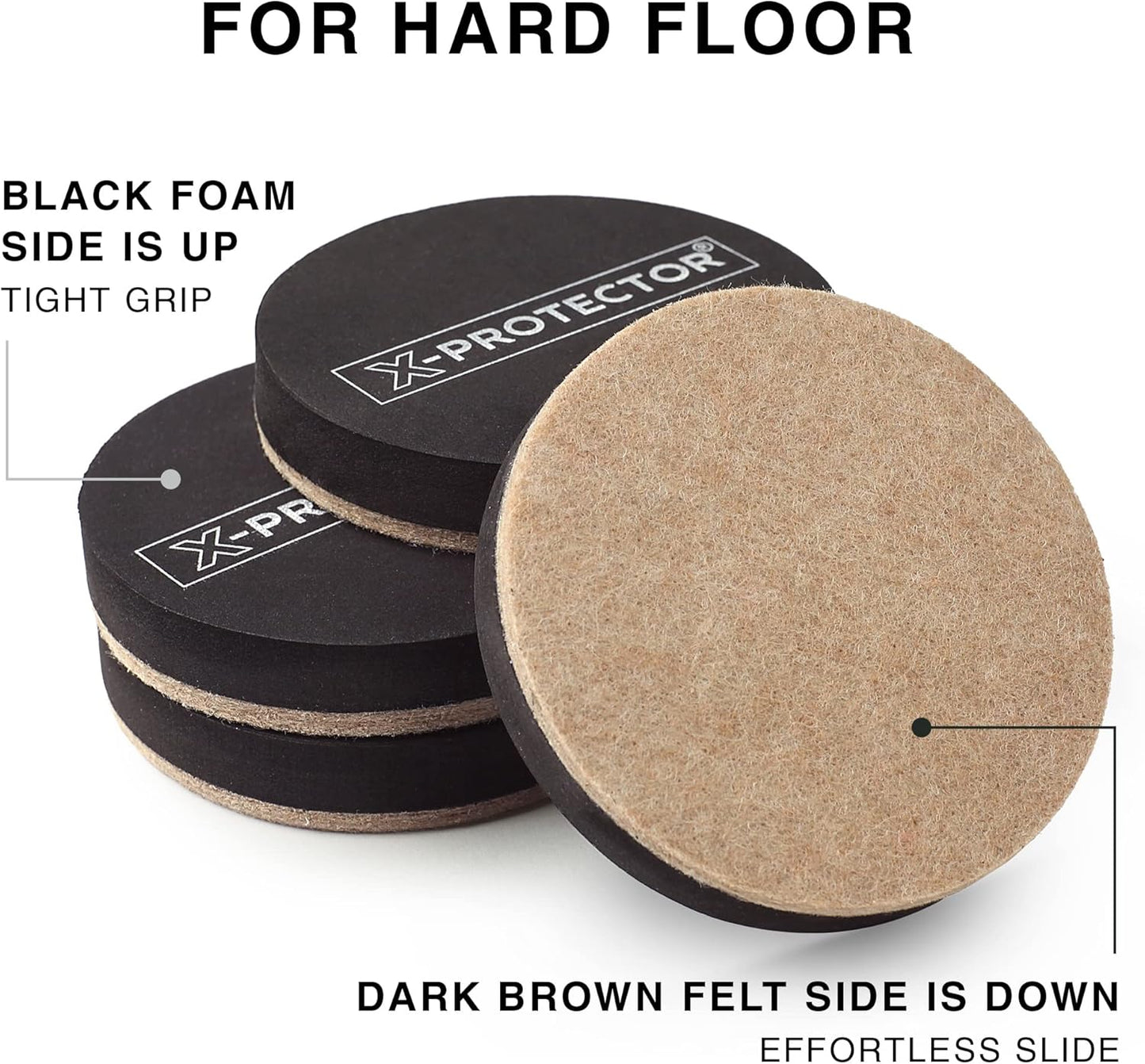 Furniture Sliders X-PROTECTOR 16 PCS – Furniture Sliders Hardwood Floors & Felt Furniture Movers