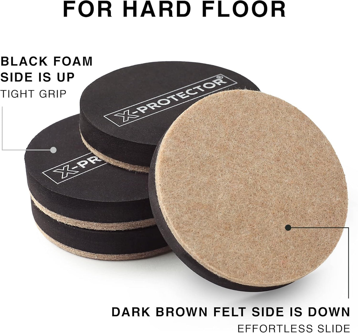 Furniture Sliders X-PROTECTOR 16 PCS – Furniture Sliders Hardwood Floors & Felt Furniture Movers