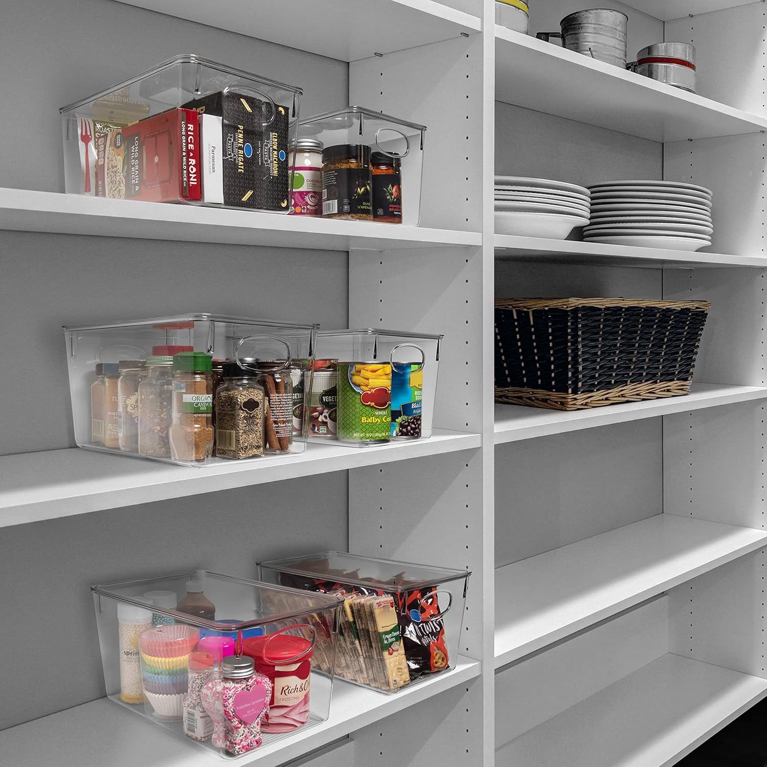 ClearSpace Plastic Storage Bins With lids, 8 Pack – Perfect Pantry Organization and Storage