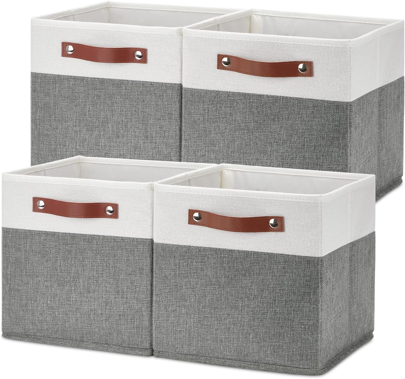 Temary Cube Storage Bins 4 Pack Storage Cubes 11×11 Fabric Storage Bins Foldable Cube Storage