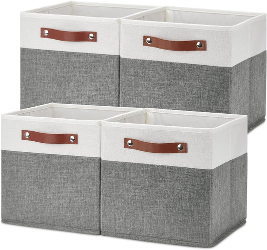 Temary Cube Storage Bins 4 Pack Storage Cubes 11×11 Fabric Storage Bins Foldable Cube Storage