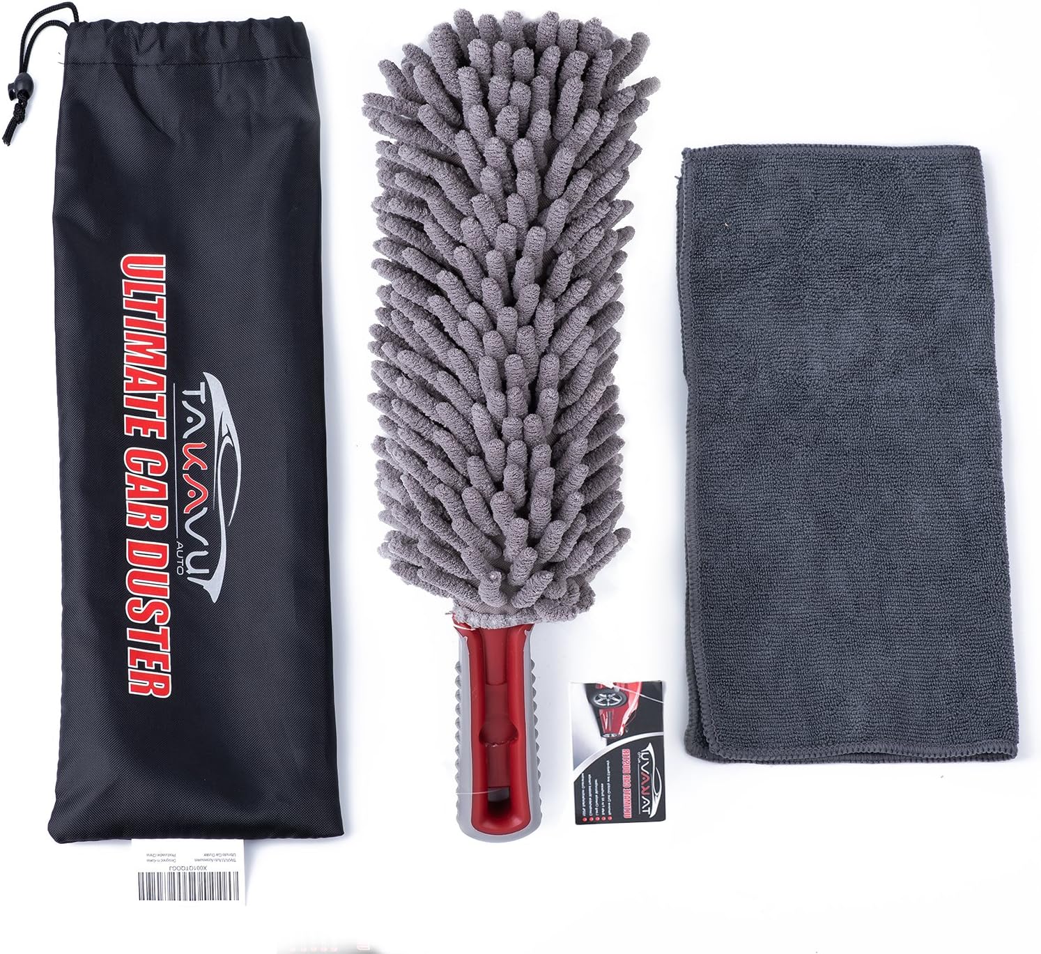 Car Duster Interior by TAKAVU, 360° Microfiber Fingers, Unbreakable Comfort Handle, Lint and