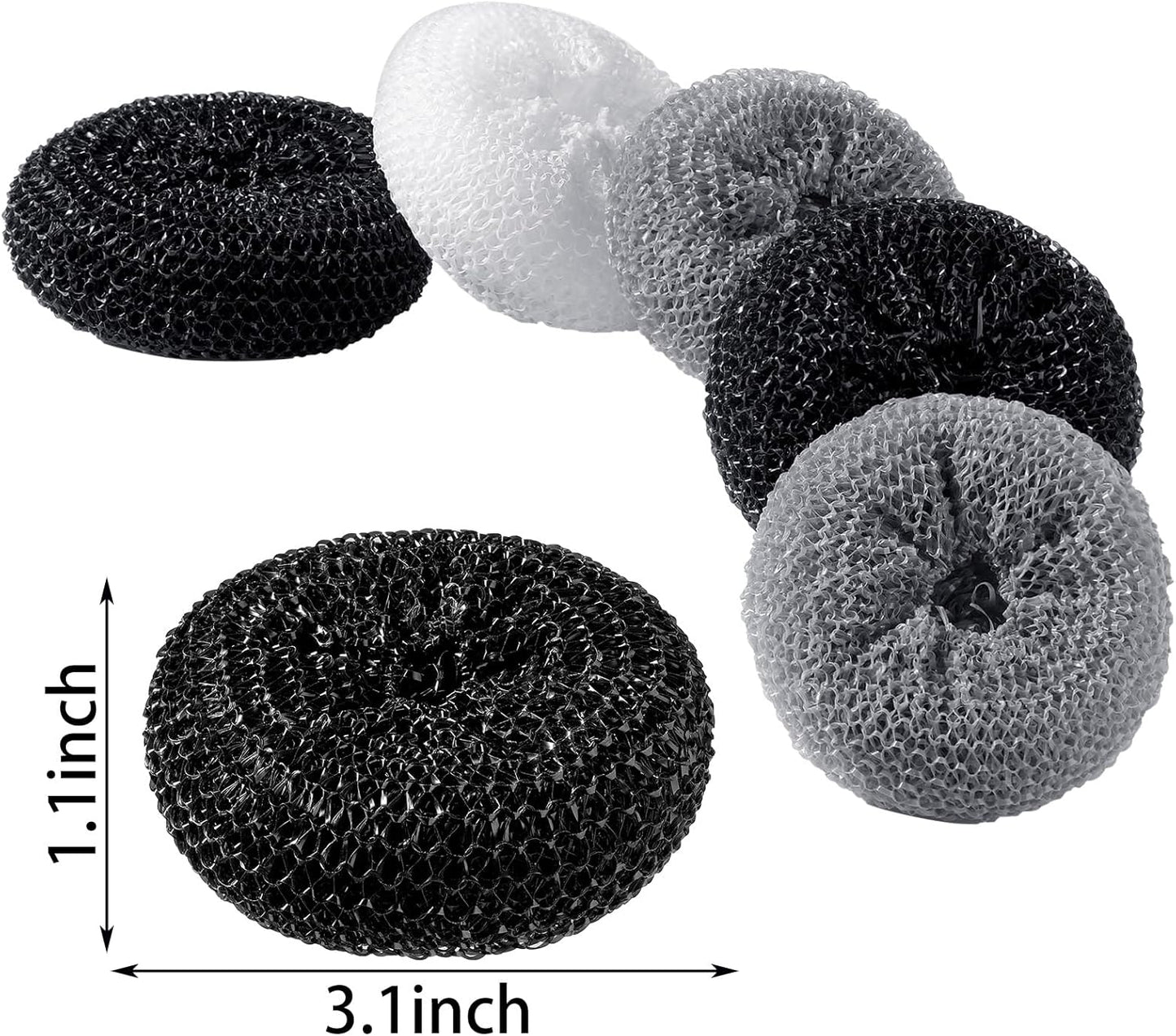 Blulu Plastic Dish Scrubbers for Dishes Pot Round Nylon Pad, Mesh Scouring Non Scratch Pads(Simple
