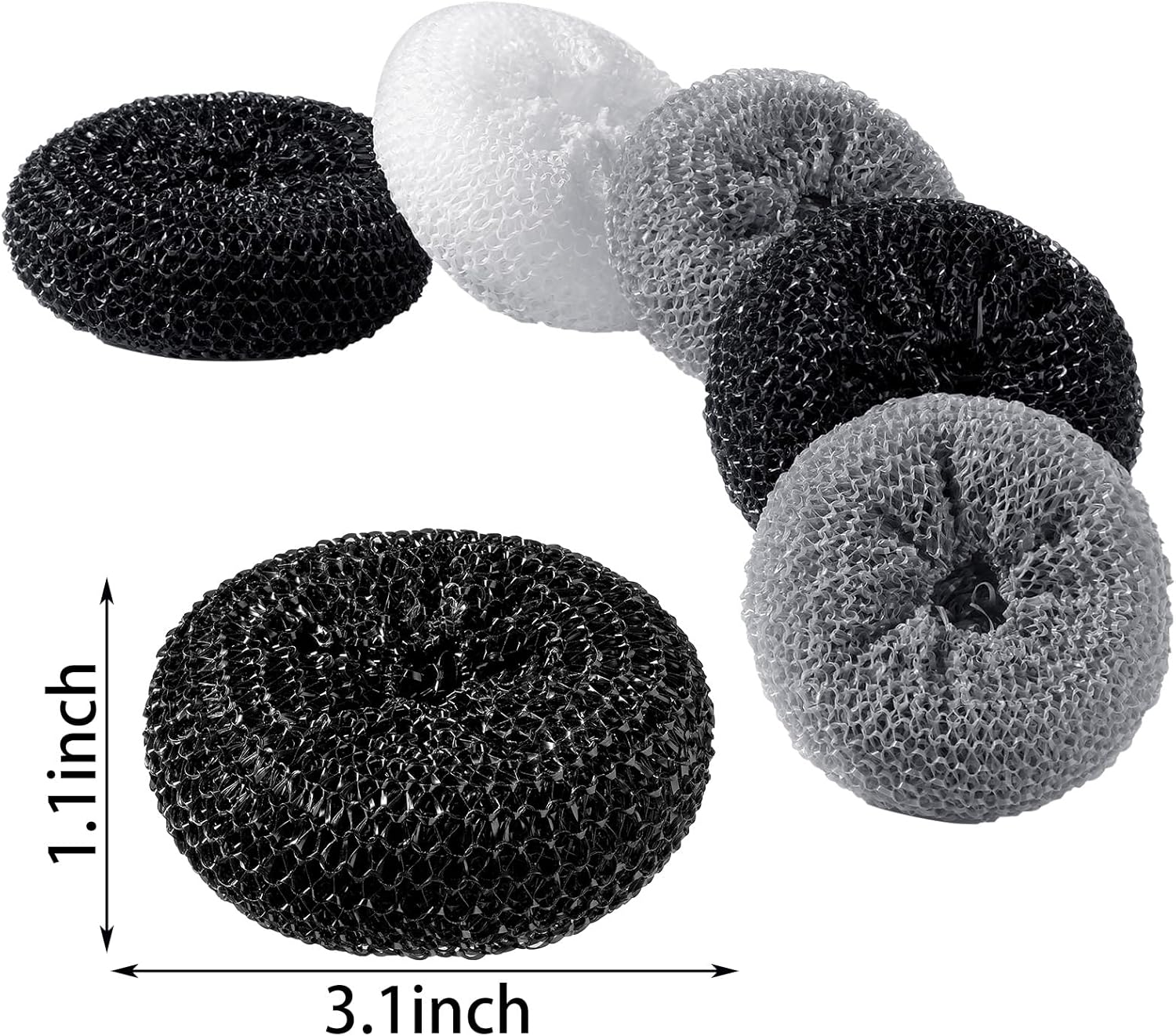 Blulu Plastic Dish Scrubbers for Dishes Pot Round Nylon Pad, Mesh Scouring Non Scratch Pads(Simple