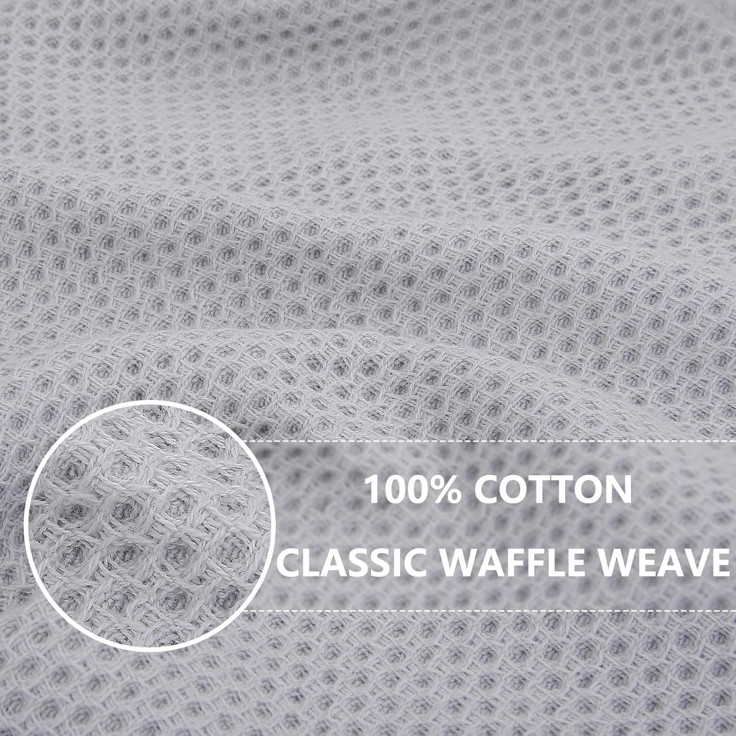 Homaxy 100% Cotton Waffle Weave Kitchen Dish Towels, Ultra Soft Absorbent Quick Drying Cleaning