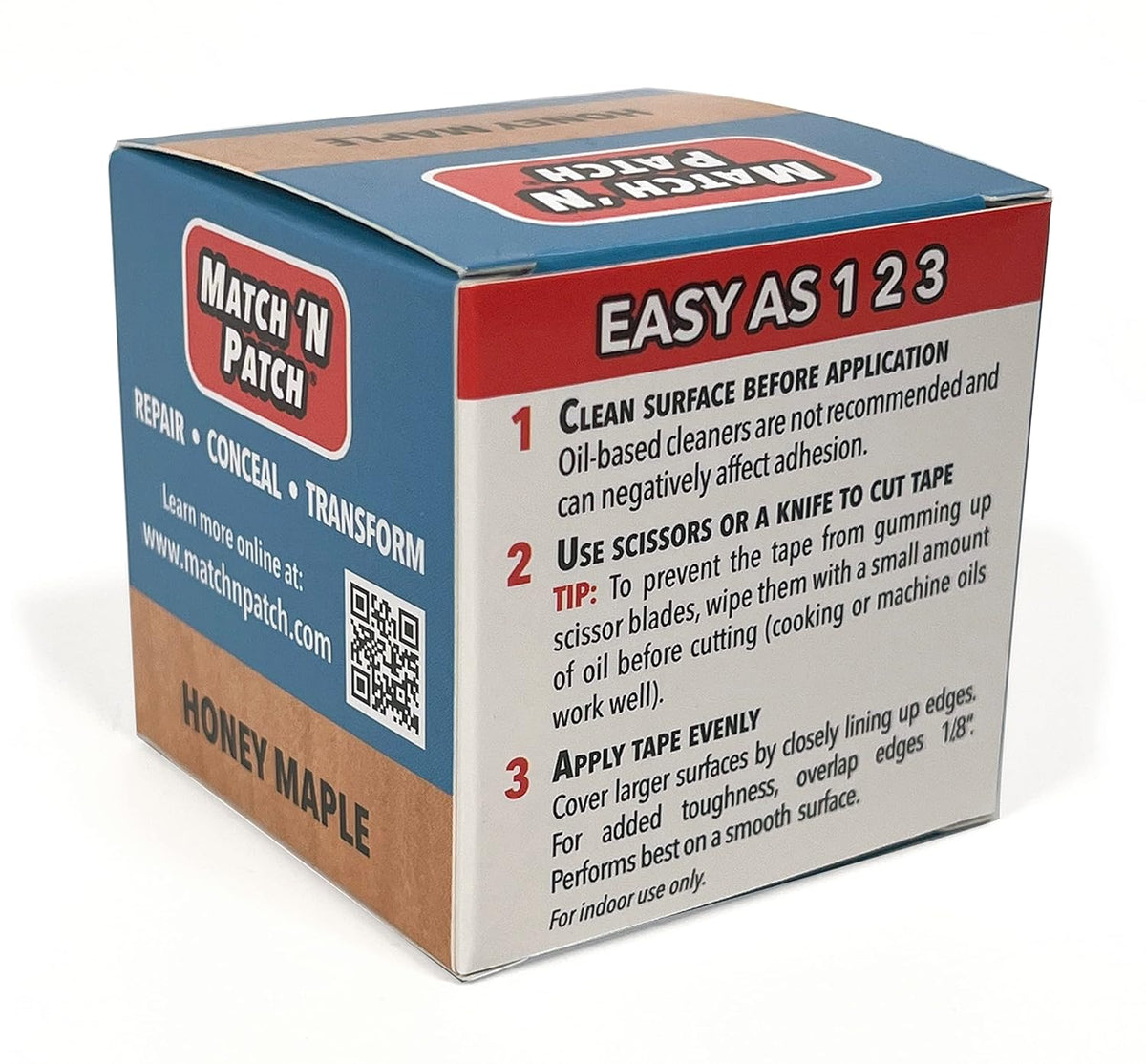 MATCH 'N PATCH Realistic Wood Grain Repair Tape - Durable Multi-Use Adhesive Tape for Furniture