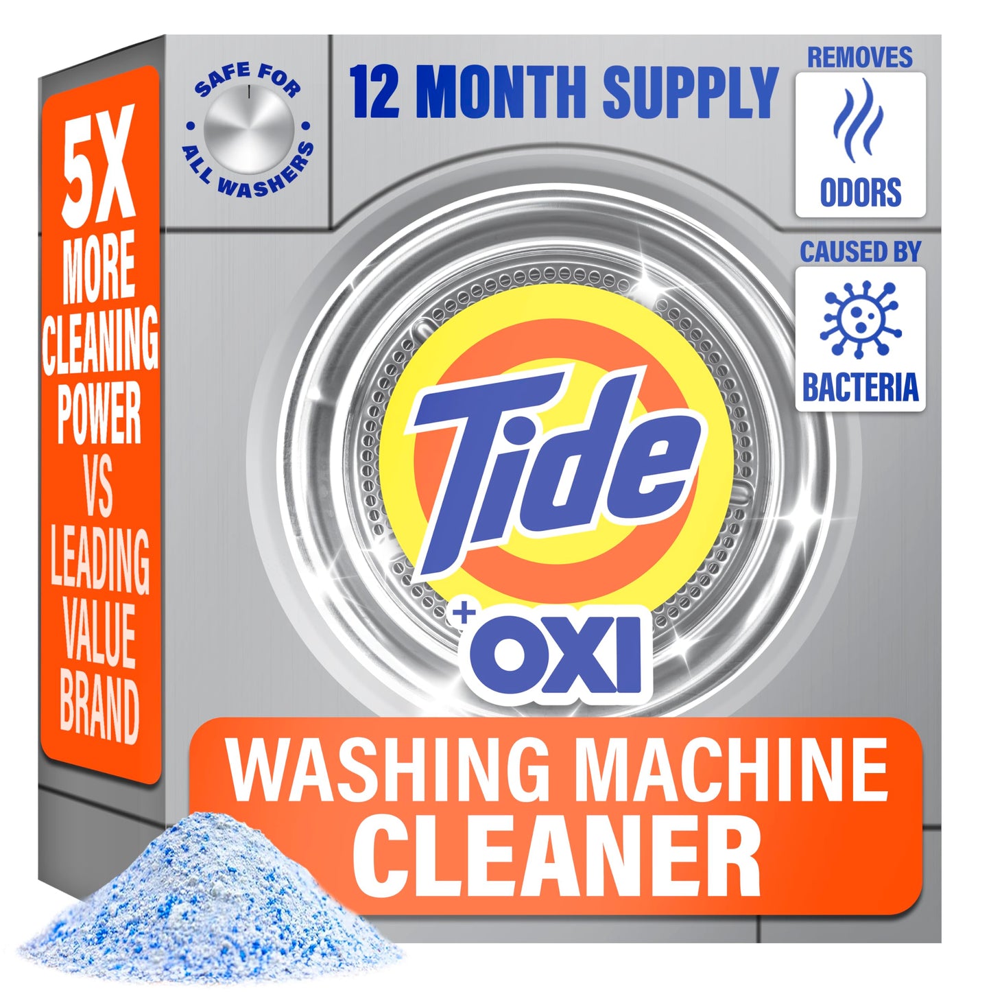 Tide Washing Machine Cleaner 52 Week Supply with Oxi for Front and Top Loader Washer Machines, Deep