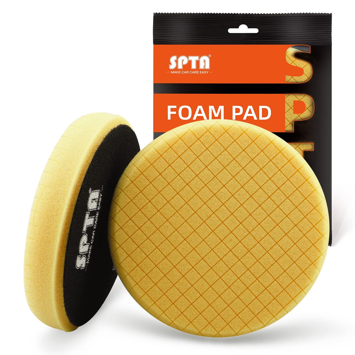 Yellow Medium Cut Pad, Buffing Polishing Pads, SPTA 1Pc 5.5 Inch Face for 5 Inch 125mm Backing