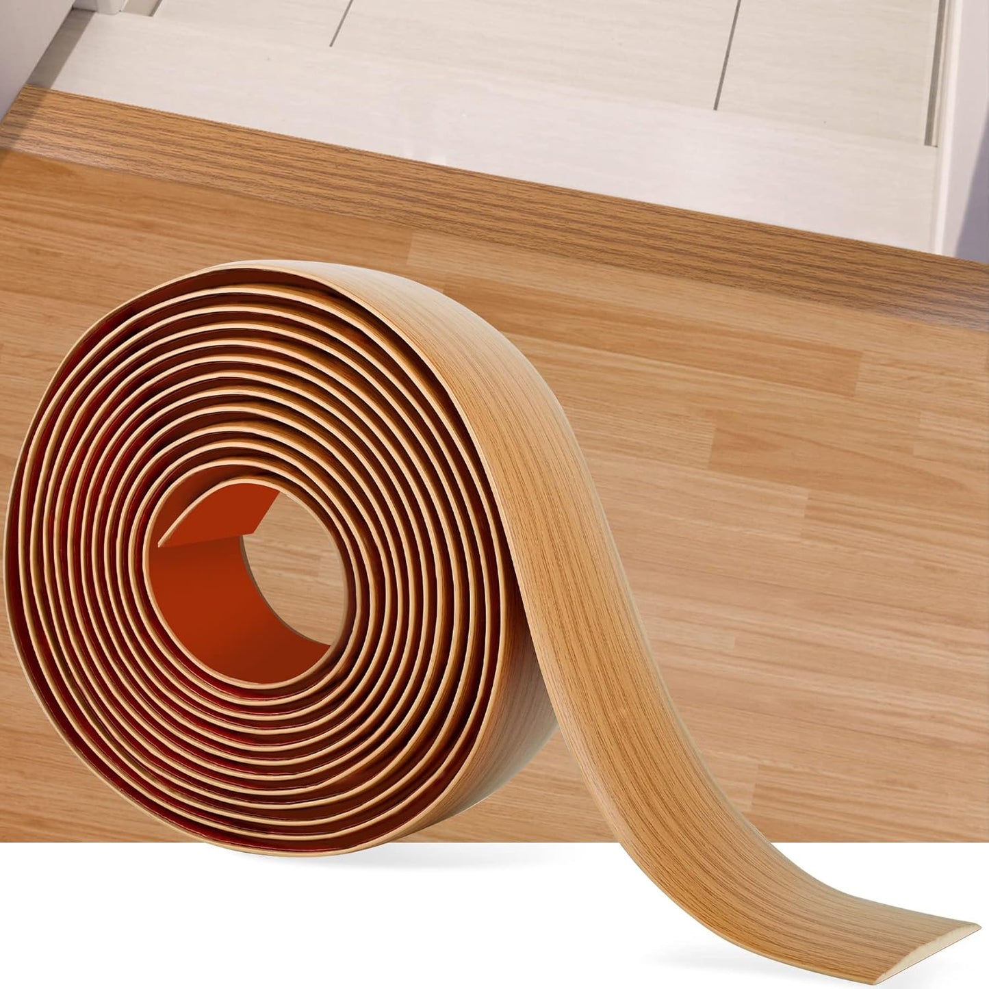 16.4Ft Floor Transition Strip Self Adhesive Vinyl Cover Floor Strip Flat Divider Transition Strip