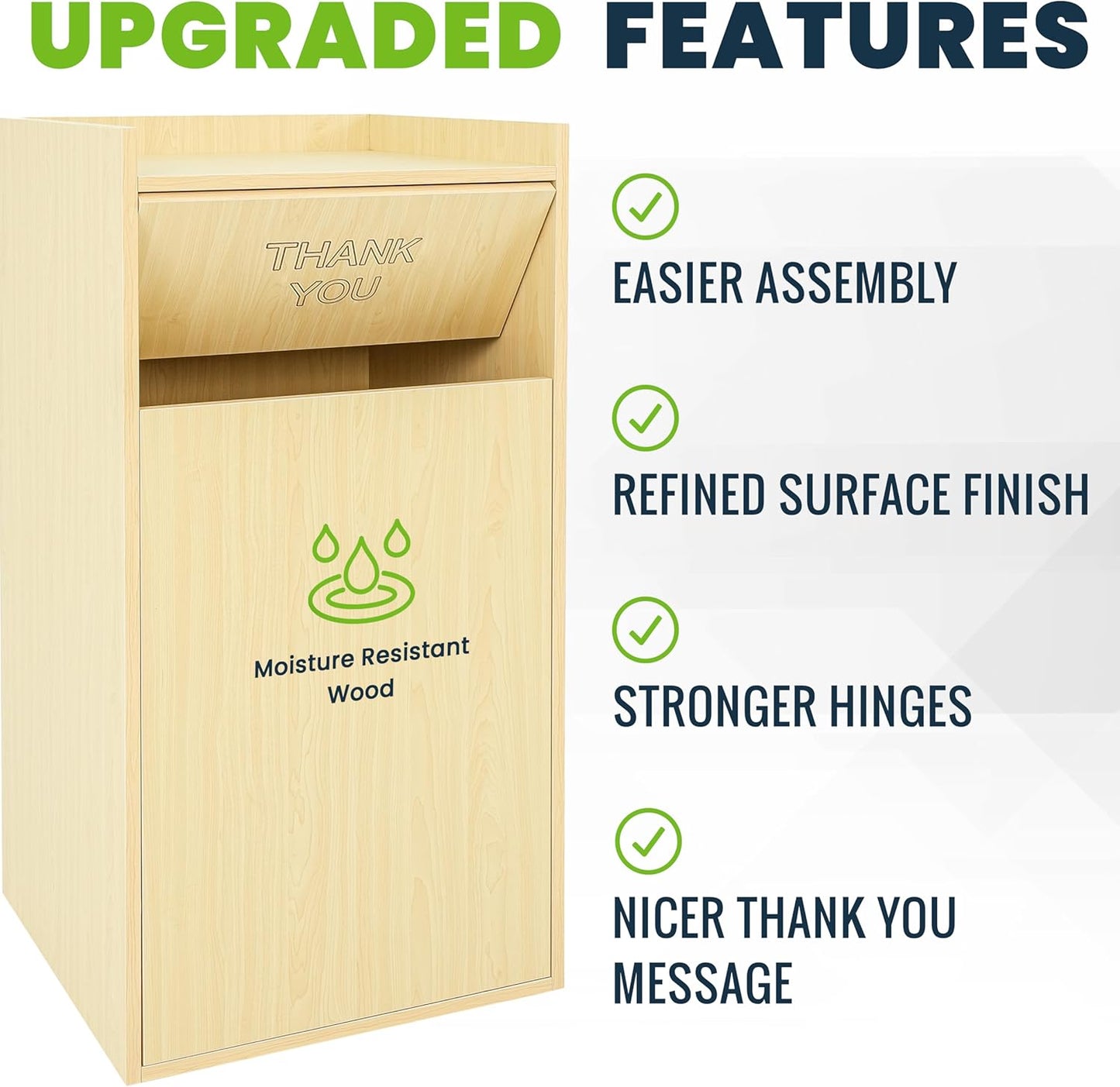 Alpine Restaurant Trash Can Cabinet with Tray Holder - Thank You Trash Can, Commercial 40 Gallon