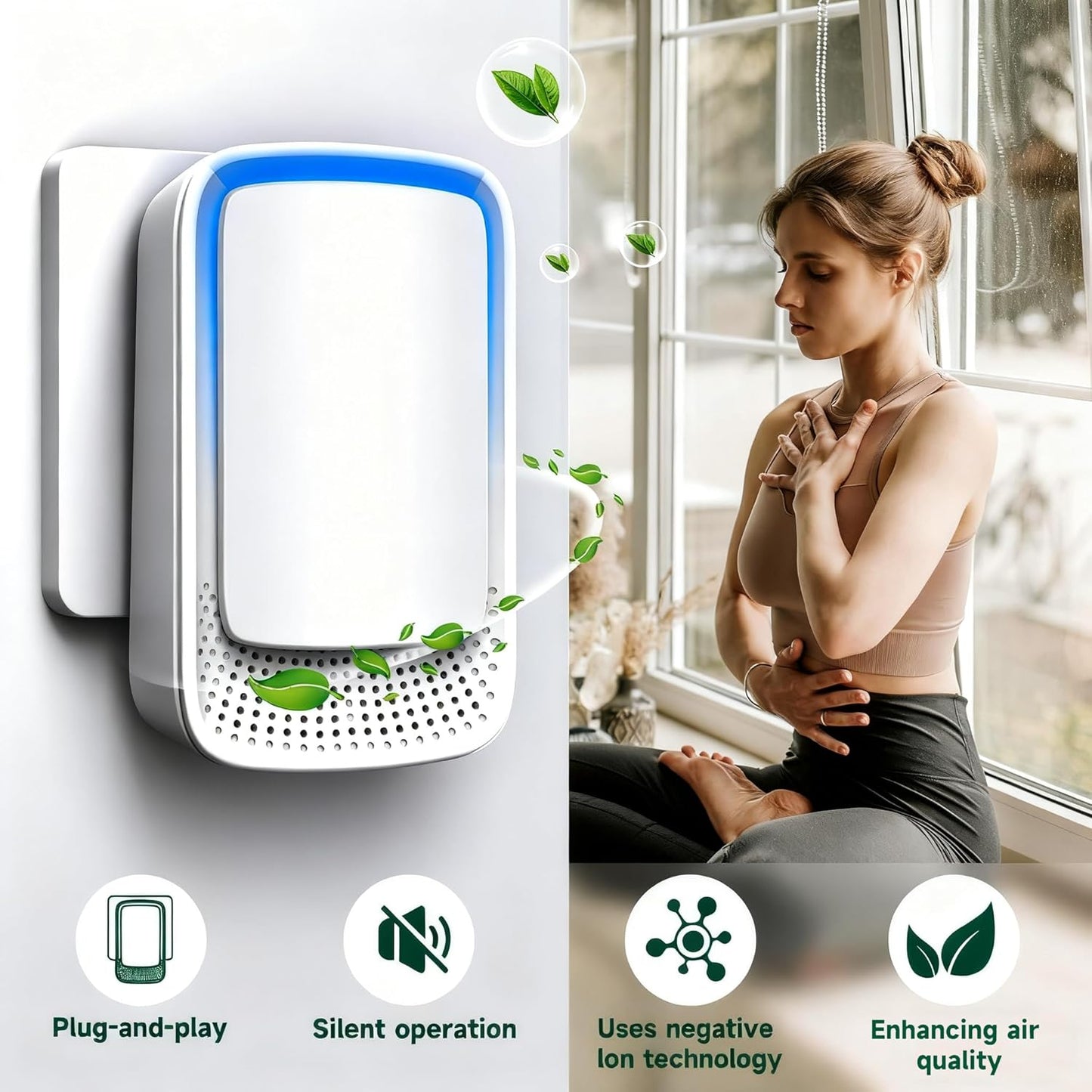Plug In Air Ionizer Purifier for Home (6 Pack), Negative Ion Generator, Quiet Air Freshener for