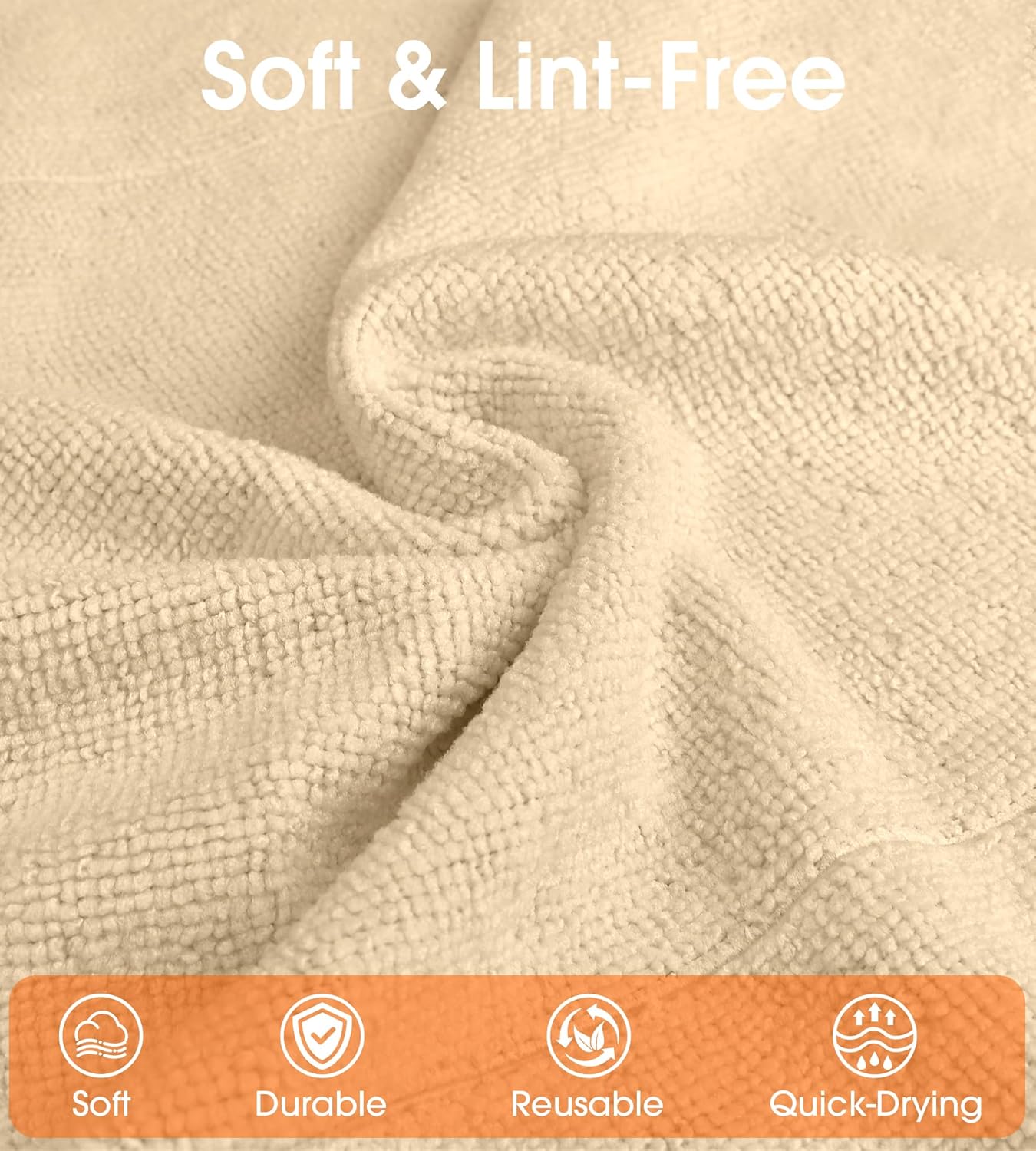 Roll of Microfiber Cleaning Cloth –100 Pack, Tear Away Microfiber Towels, Reusable, Washable