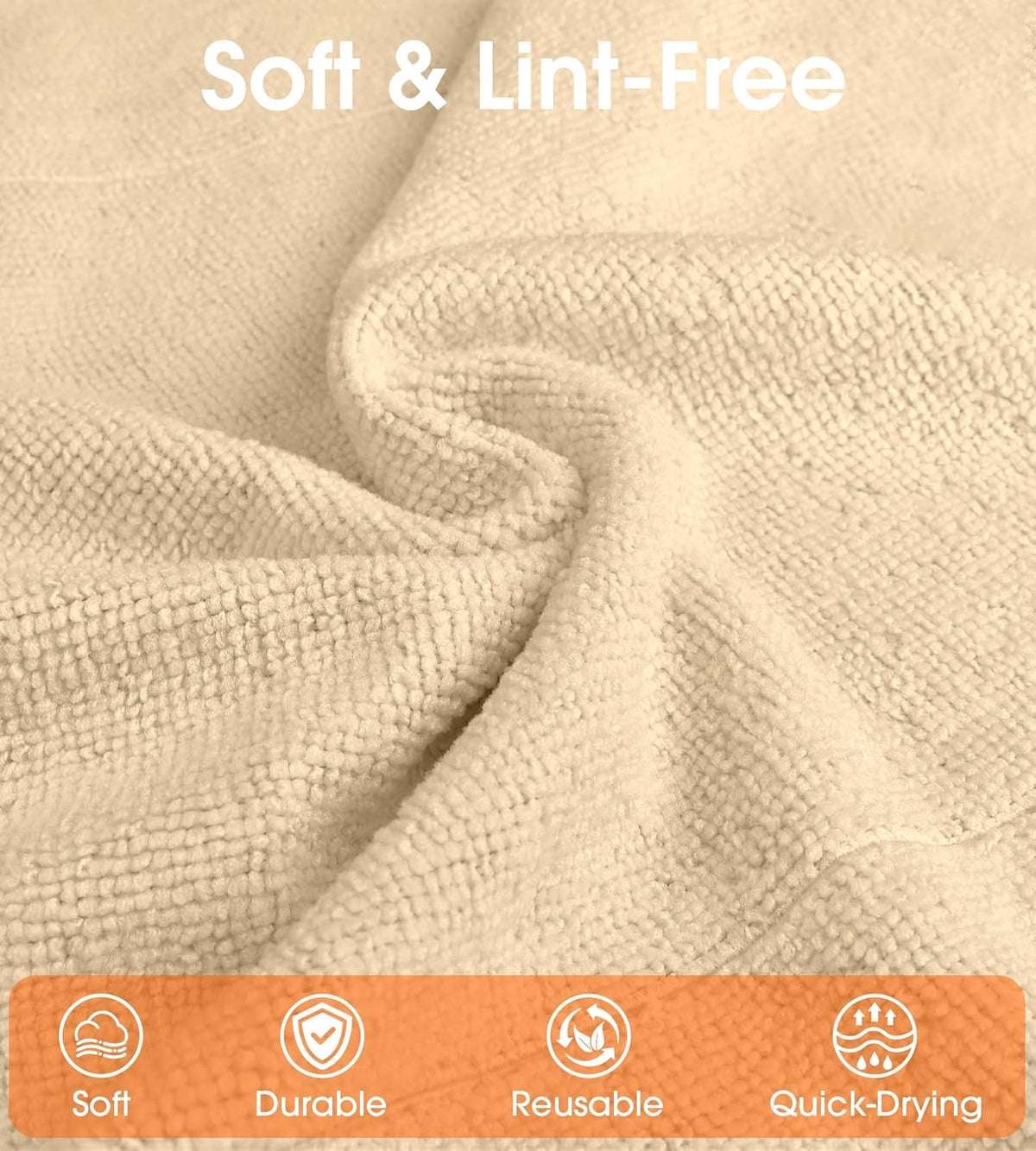 Roll of Microfiber Cleaning Cloth –100 Pack, Tear Away Microfiber Towels, Reusable, Washable