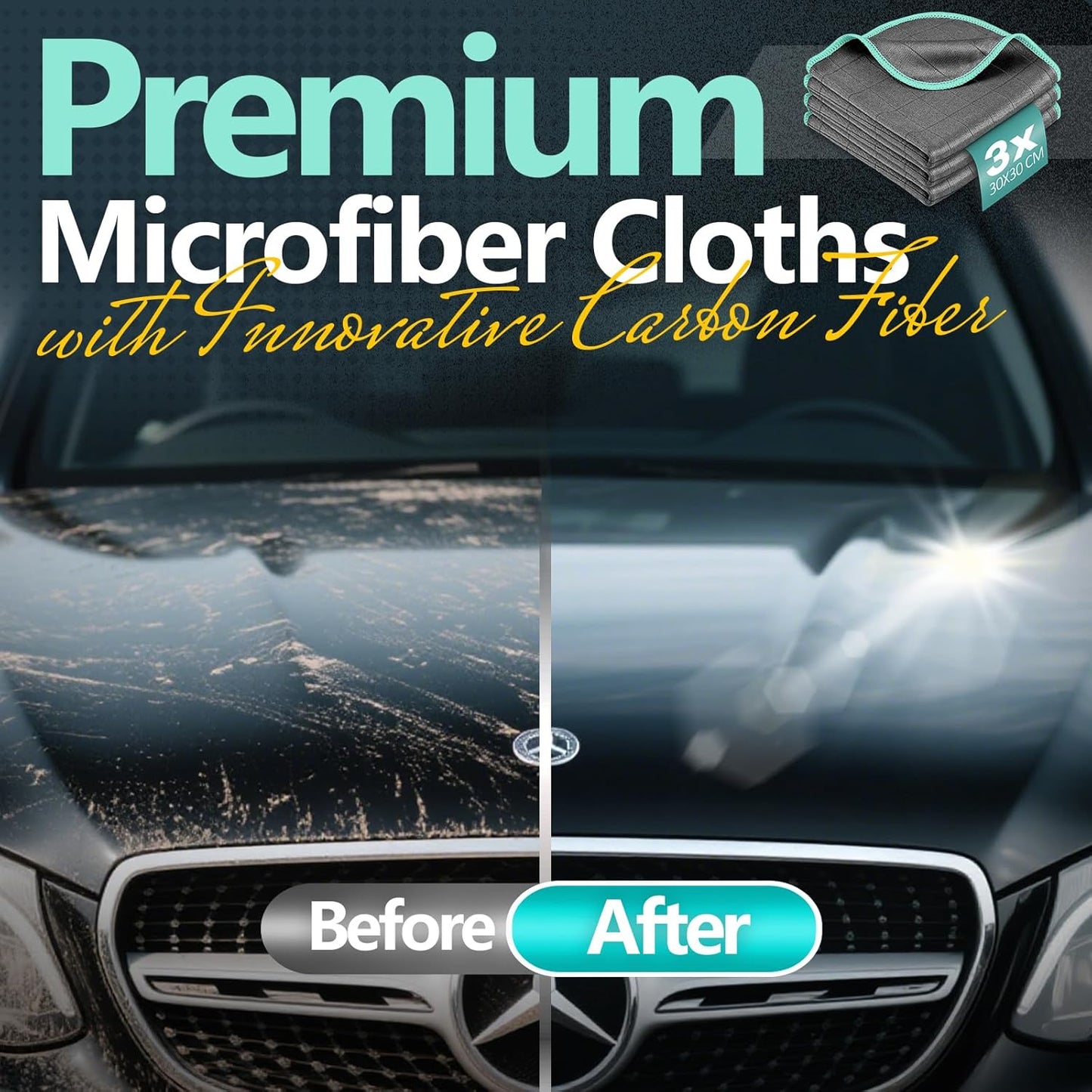 Airlab Microfiber Cleaning Cloth for Glass Cleaner Window Polishing Car Auto Detailing Lint Free