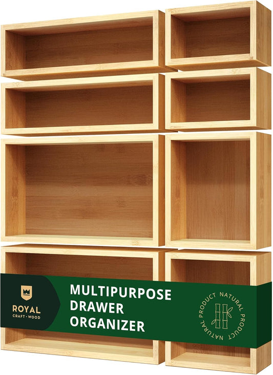 ROYAL CRAFT WOOD Bamboo Jewelry Organizer Box & Chests Set - Versatile Storage Solution for Makeup