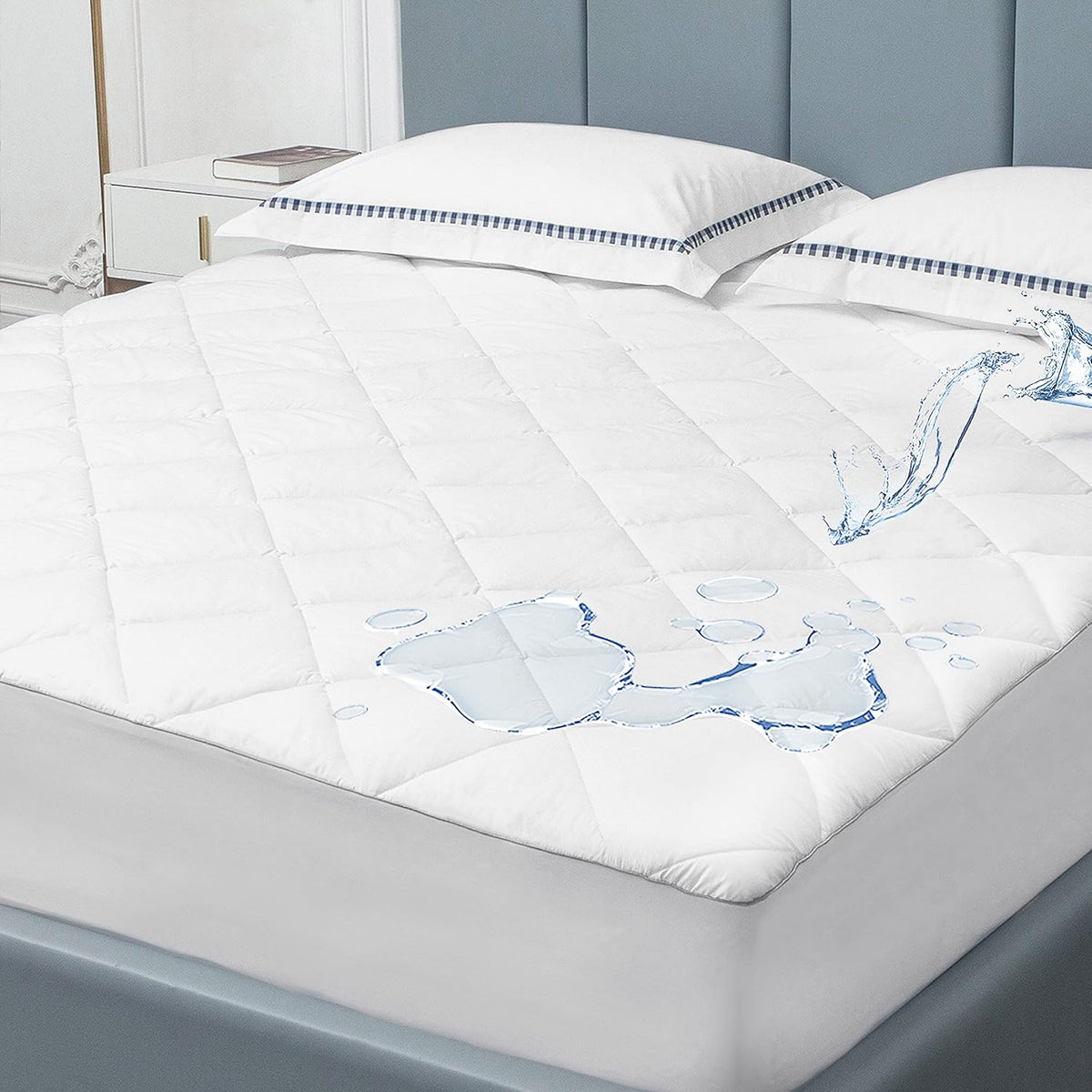 Sunflower Quilted California King Mattress Protector, Mattress Pad Cal King, Cotton Calking