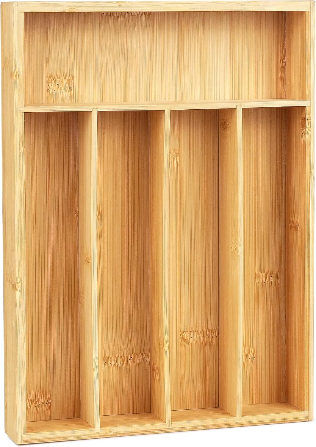 LotFancy Bamboo Kitchen Drawer Organizer, 9.5 Inch Silverware Tray for Small Drawer, Utensil
