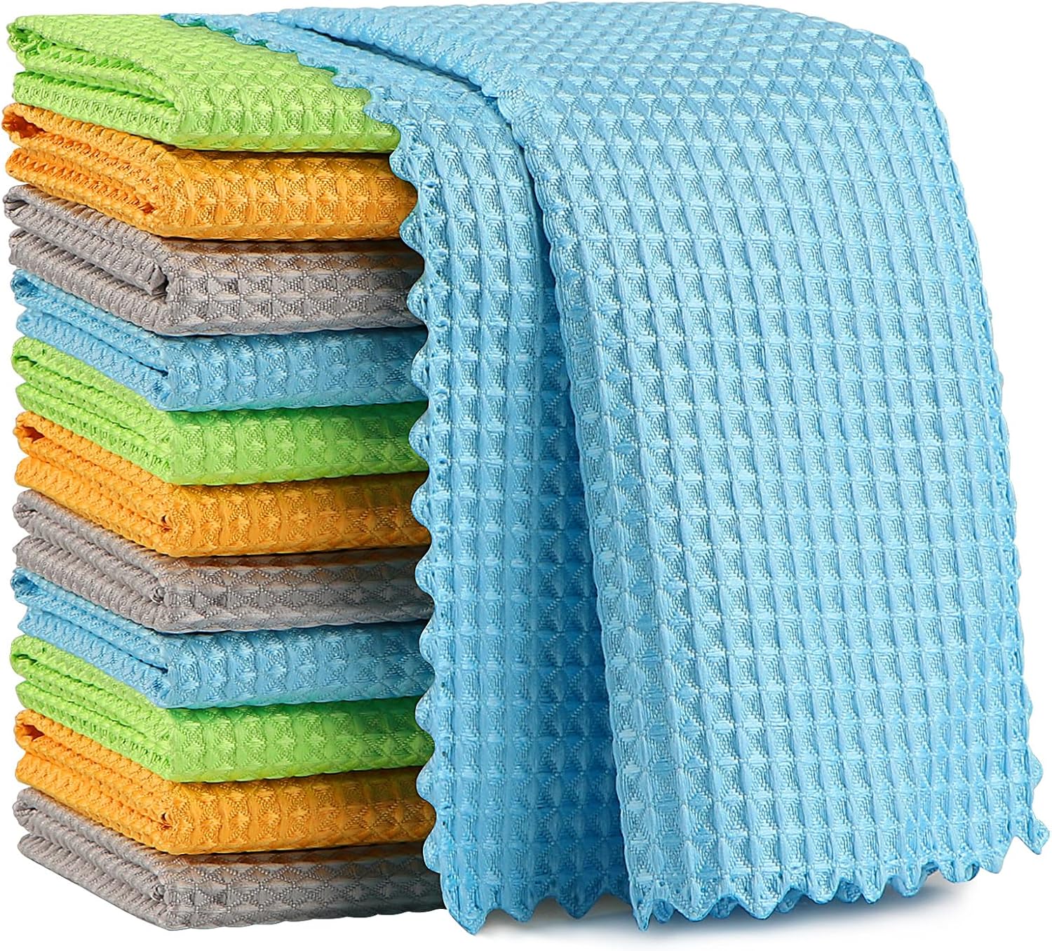 AIDEA Microfiber Glass Cleaning Cloth 12PK, Lint Free Cloth Polishing Cleaning Rags, Stainless