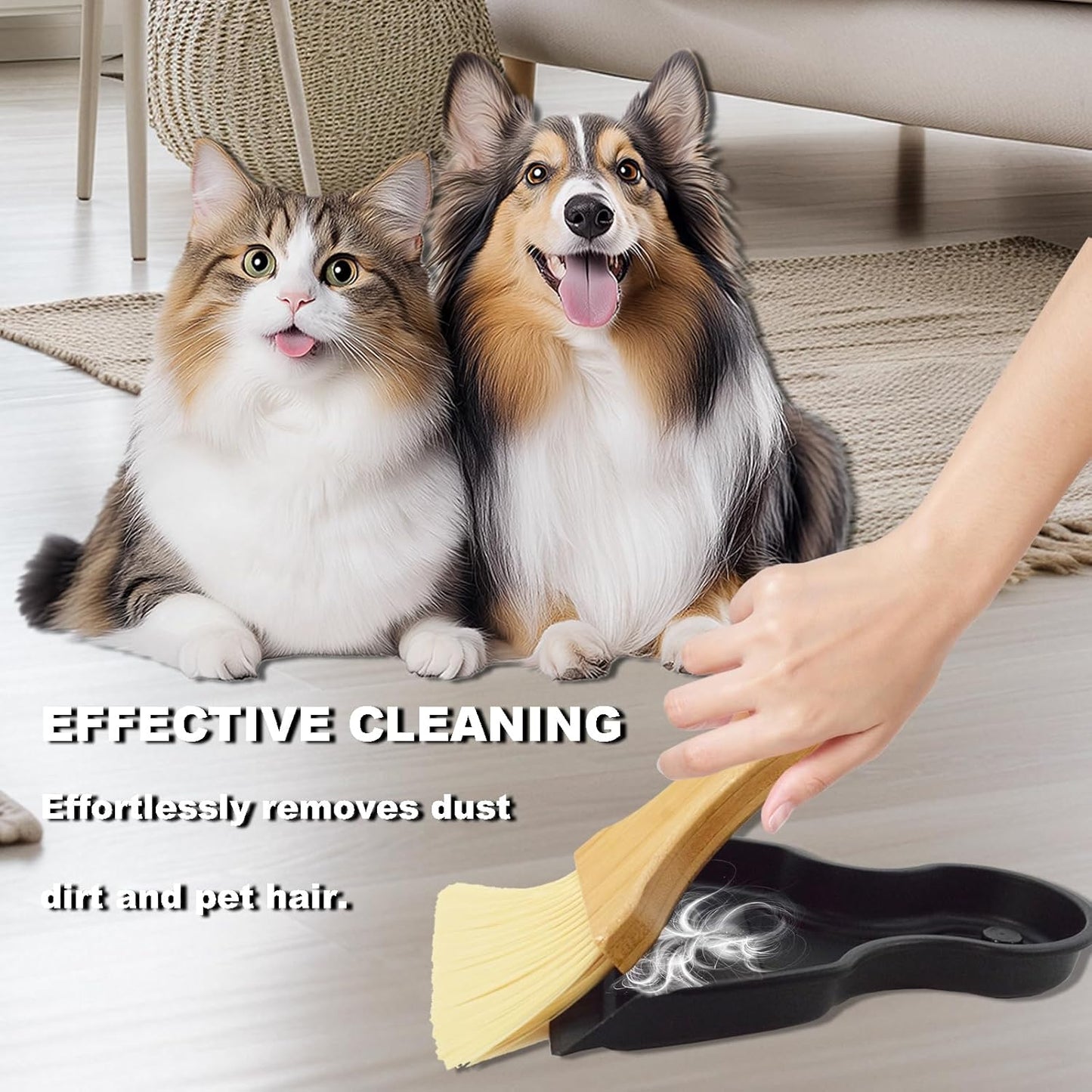 Mini Broom and Dustpan Set Portable Hand Broom with Bamboo Handle Small Crumb Sweeper for Home