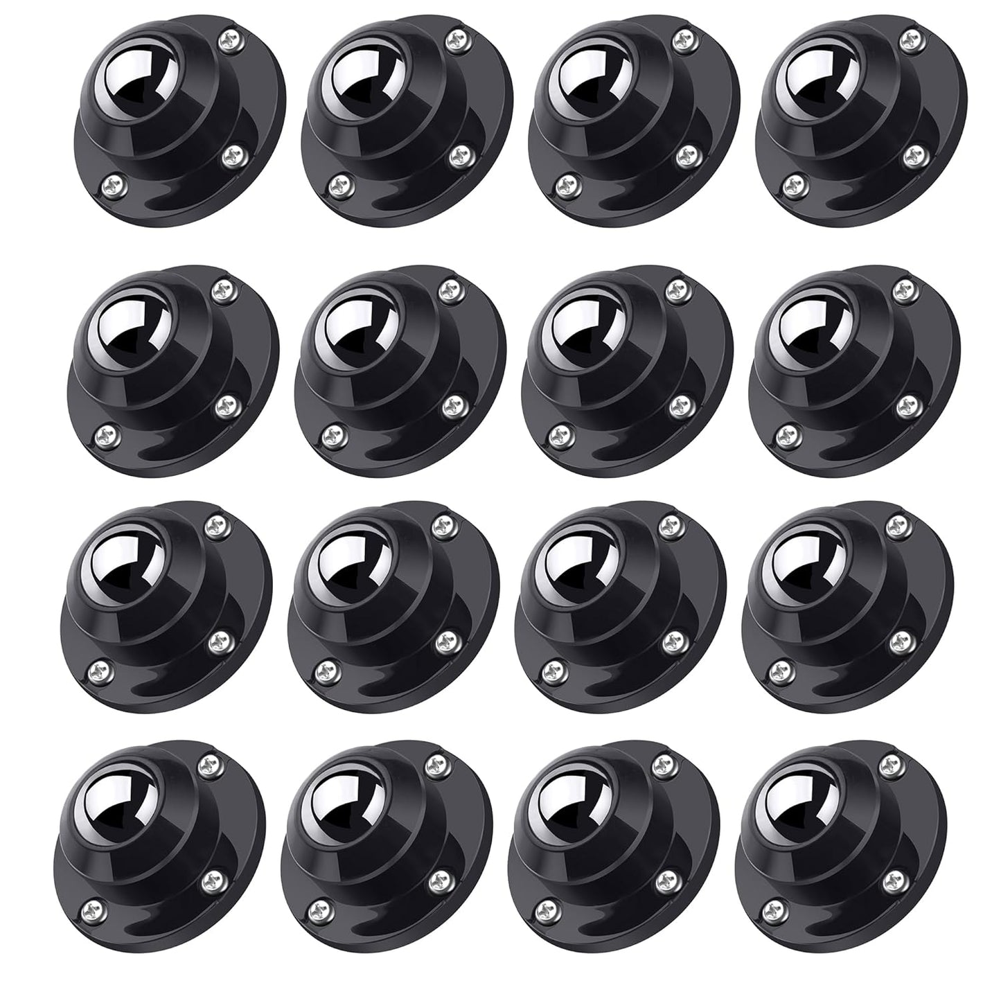 PlusRoc 16 Pack 1 Inch Self Adhesive Caster Wheels for Furniture Mop Bucket, Load Capacity 28 LBS