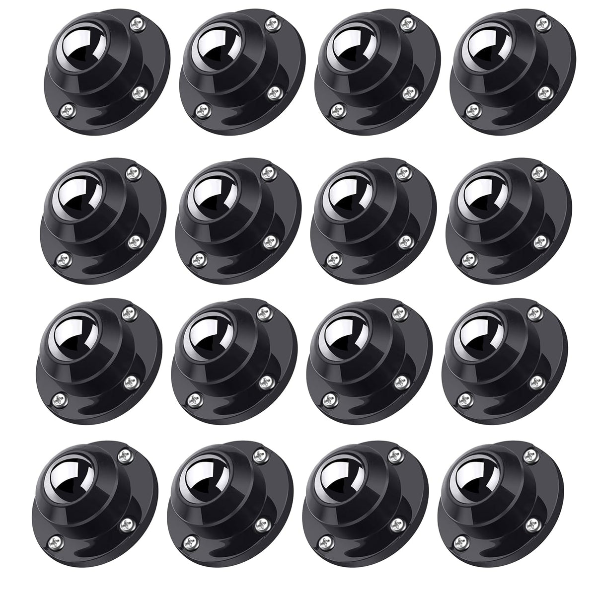 PlusRoc 16 Pack 1 Inch Self Adhesive Caster Wheels for Furniture Mop Bucket, Load Capacity 28 LBS