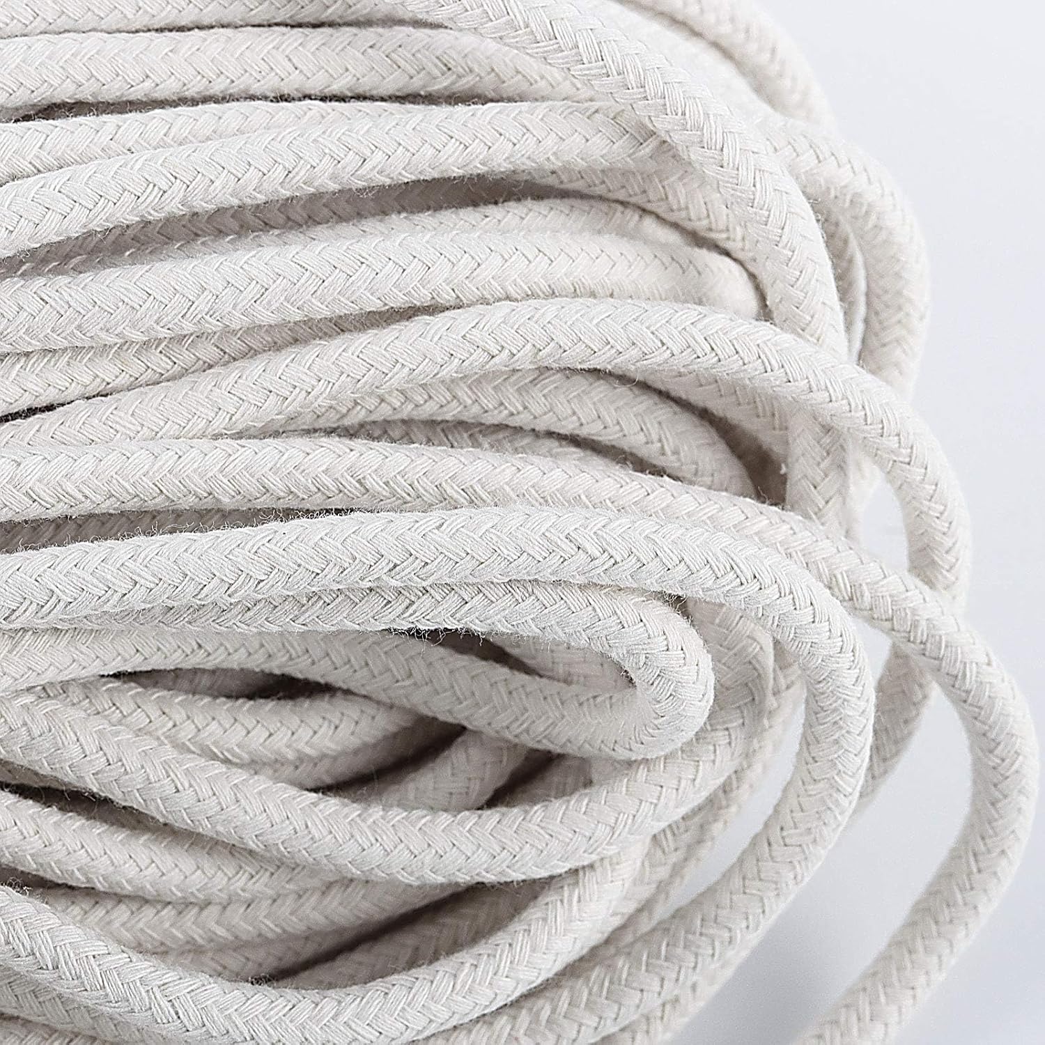 ZOENHOU Cotton Rope, 328 Feet, White, Natural, Clothesline, Strong, Laundry Line, DIY Crafts, Art