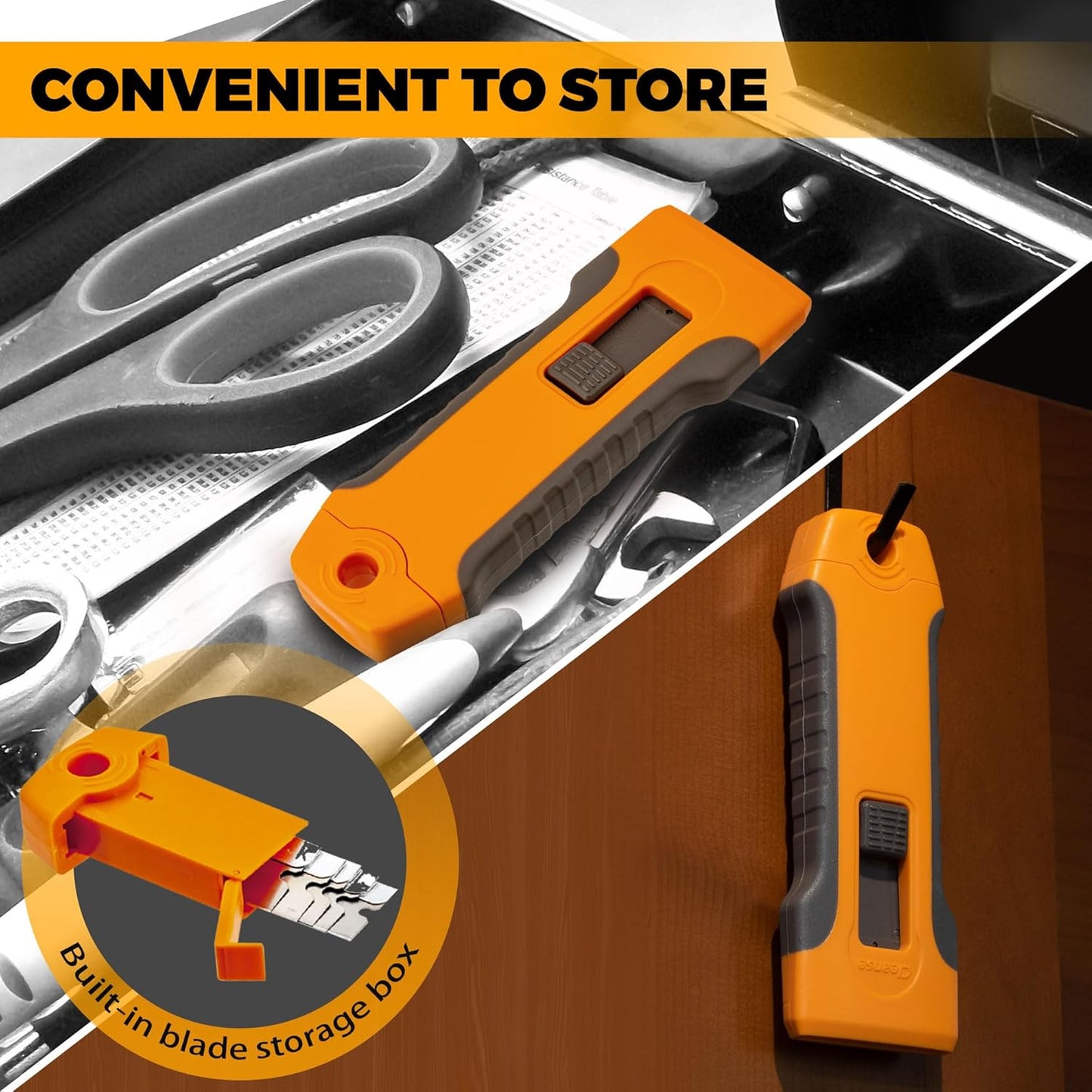 Razor Blade Scraper Tool with 15pcs Extra Blades, Cleaning Razor Scraper for Glass, Glass Top Stove