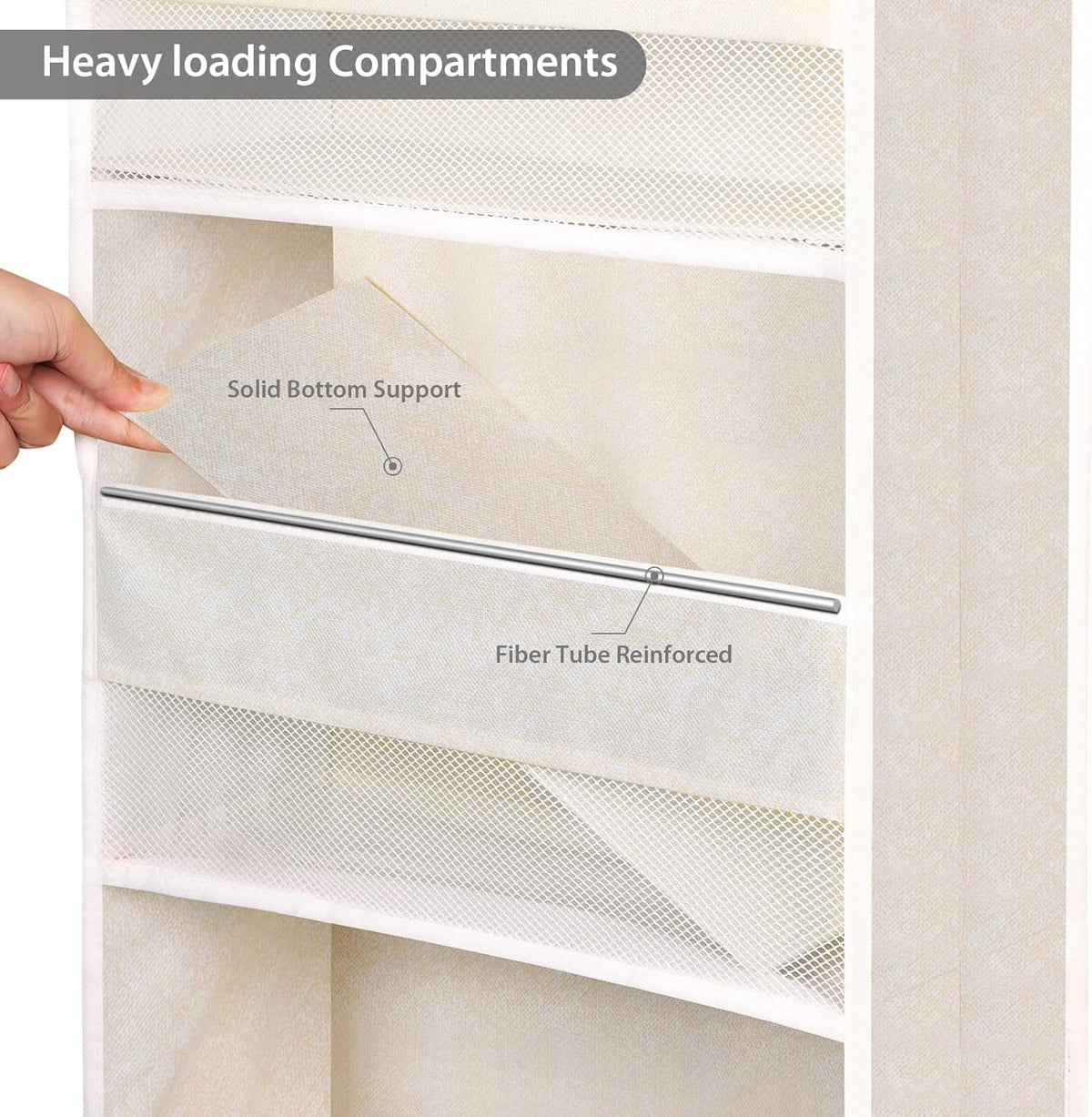 Univivi 5-Shelf Over Door Hanging Organizer Fabric Door Storage with 4 Large Pockets and 3 Small