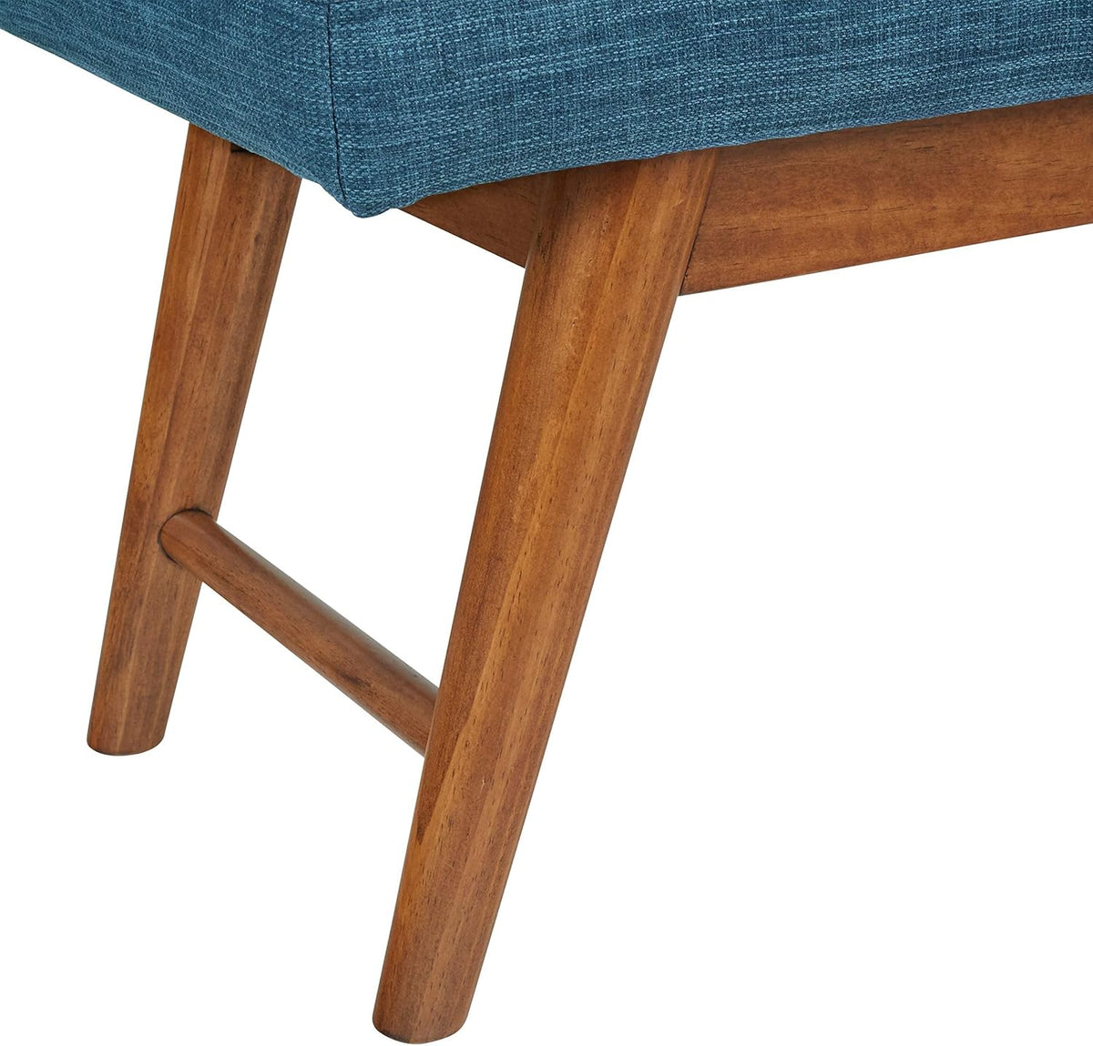 Amazon Basics Modern Haraden Upholstered Button-Tufted Bench, Blue, 16 x 44 x 17 in (Previously