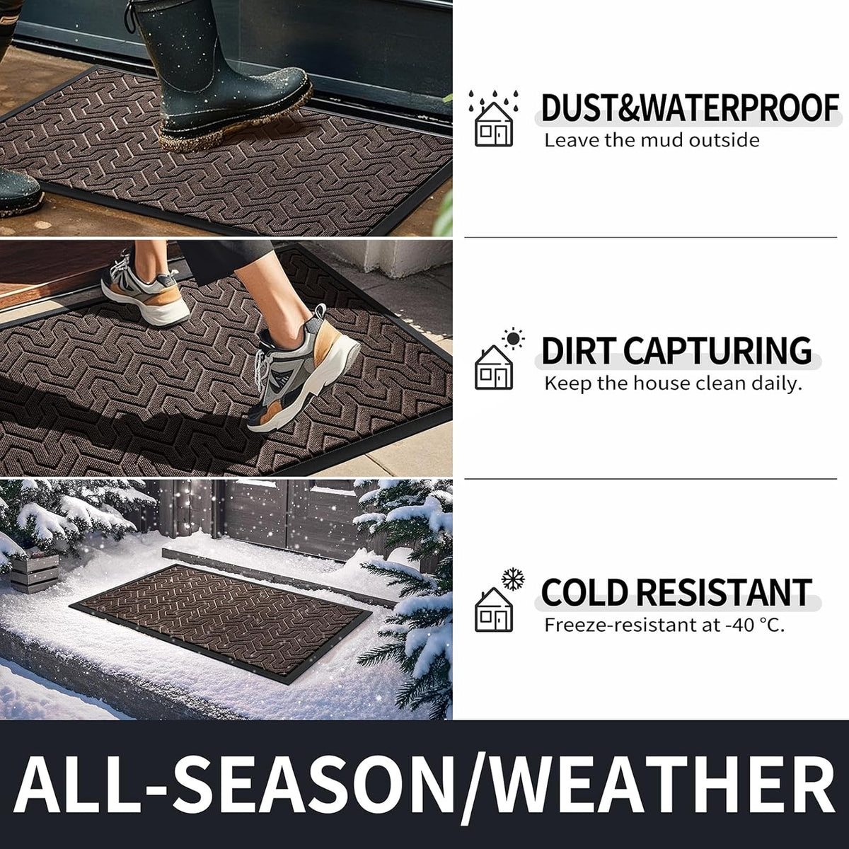 Yimobra Large Door Mat Outside Entrance 47x32, Waterproof Heavy Duty Outdoor Mats for Front Door