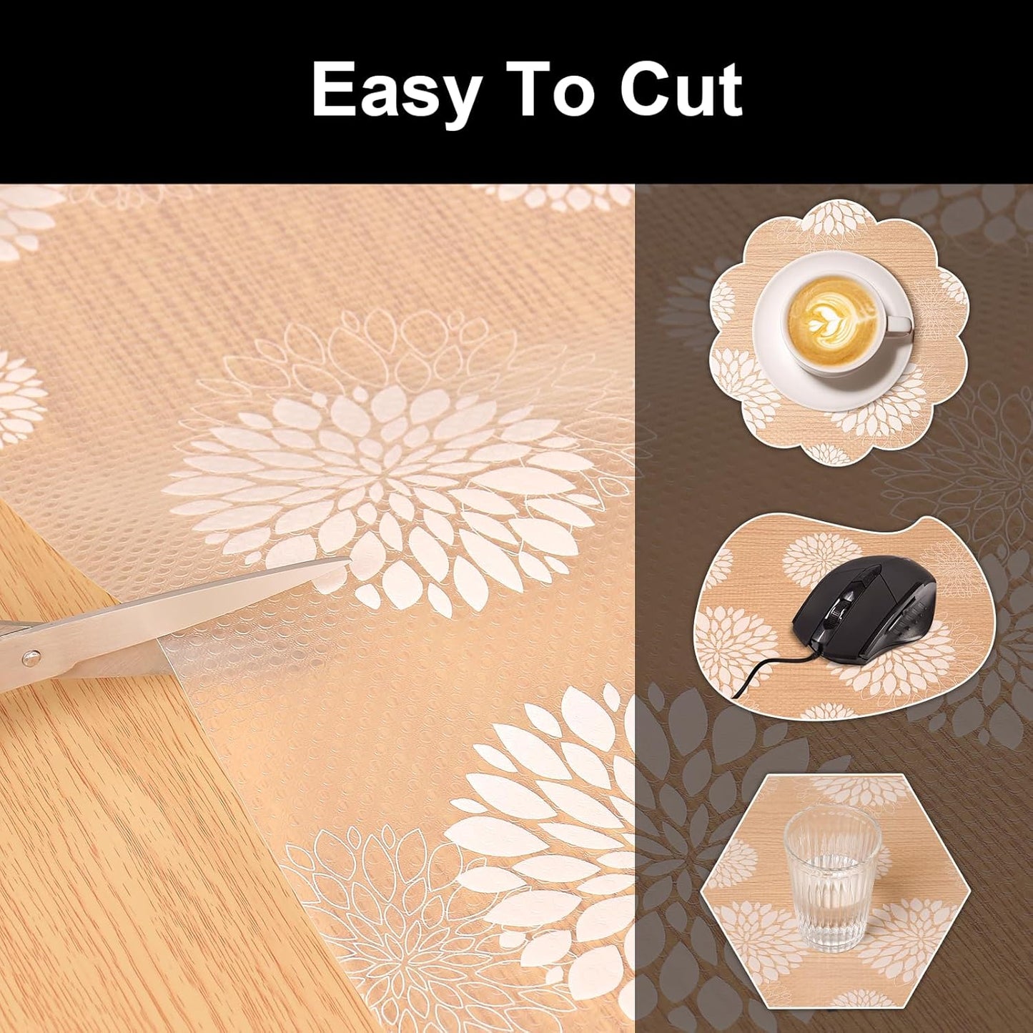 Cooyes Shelf Paper for Kitchen Cabinets Non Adhesive, Waterproof & Oil-Proof Kitchen Drawer Liner