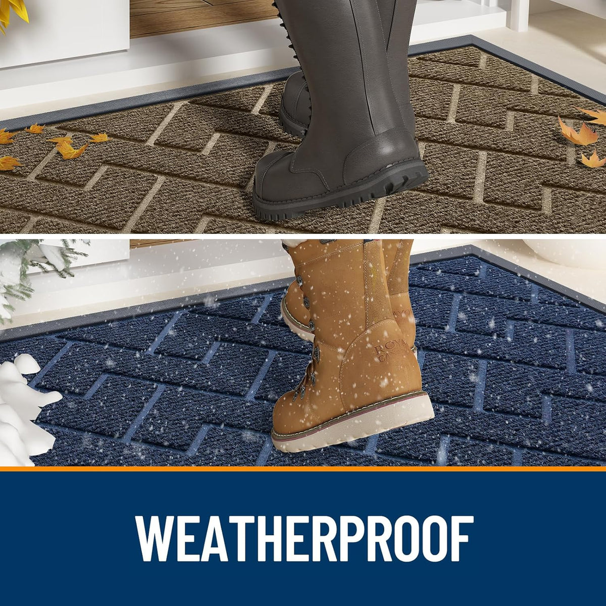 OLANLY Front Door Mat Indoor Outdoor Entrance, Waterproof All-Season, All-Weather Doormat, Sturdy