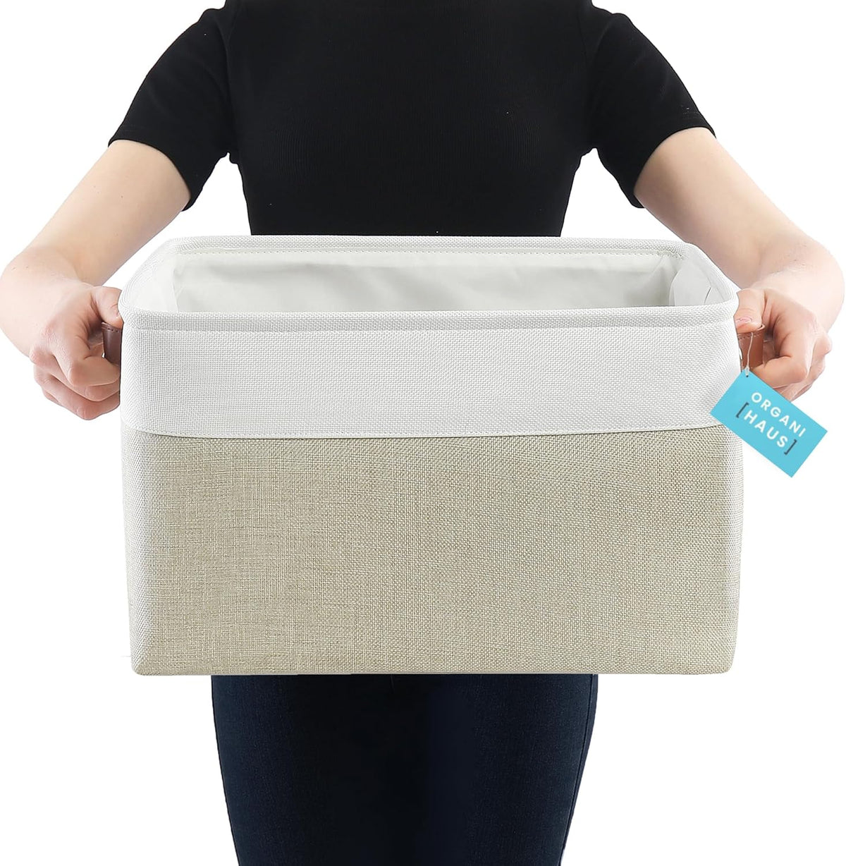 OrganiHaus Extra Large Fabric Storage Bins for Shelves 16x13in, Closet Storage Baskets for Shelf