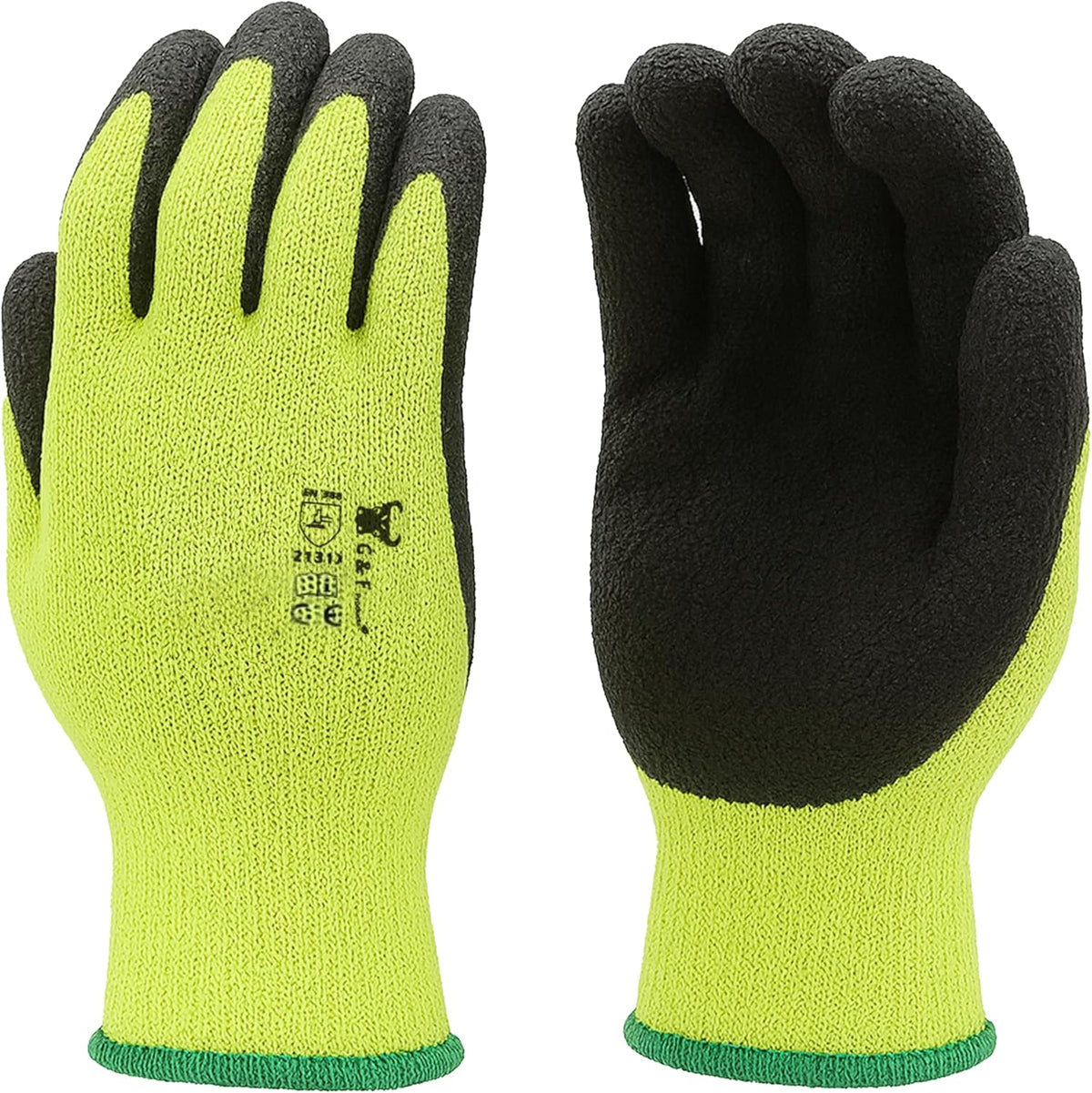 G & F 1516 12 Pairs Pack Premium High Visibility Low emissions Green Work and gardening Gloves for