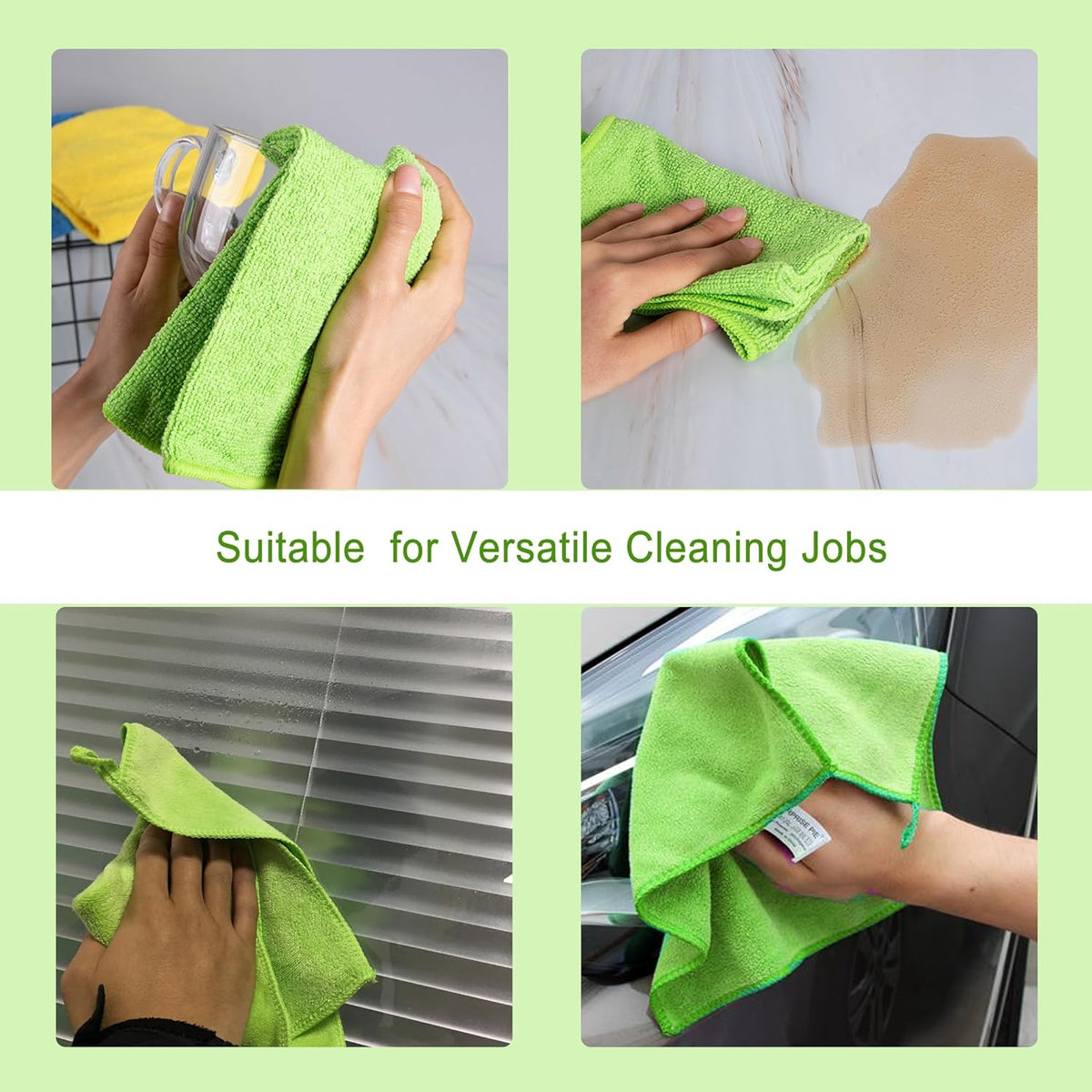 Microfiber Cleaning Cloth for Kitchen Housekeeping Dish Electronics Dust Rags Thick Lint Free Car