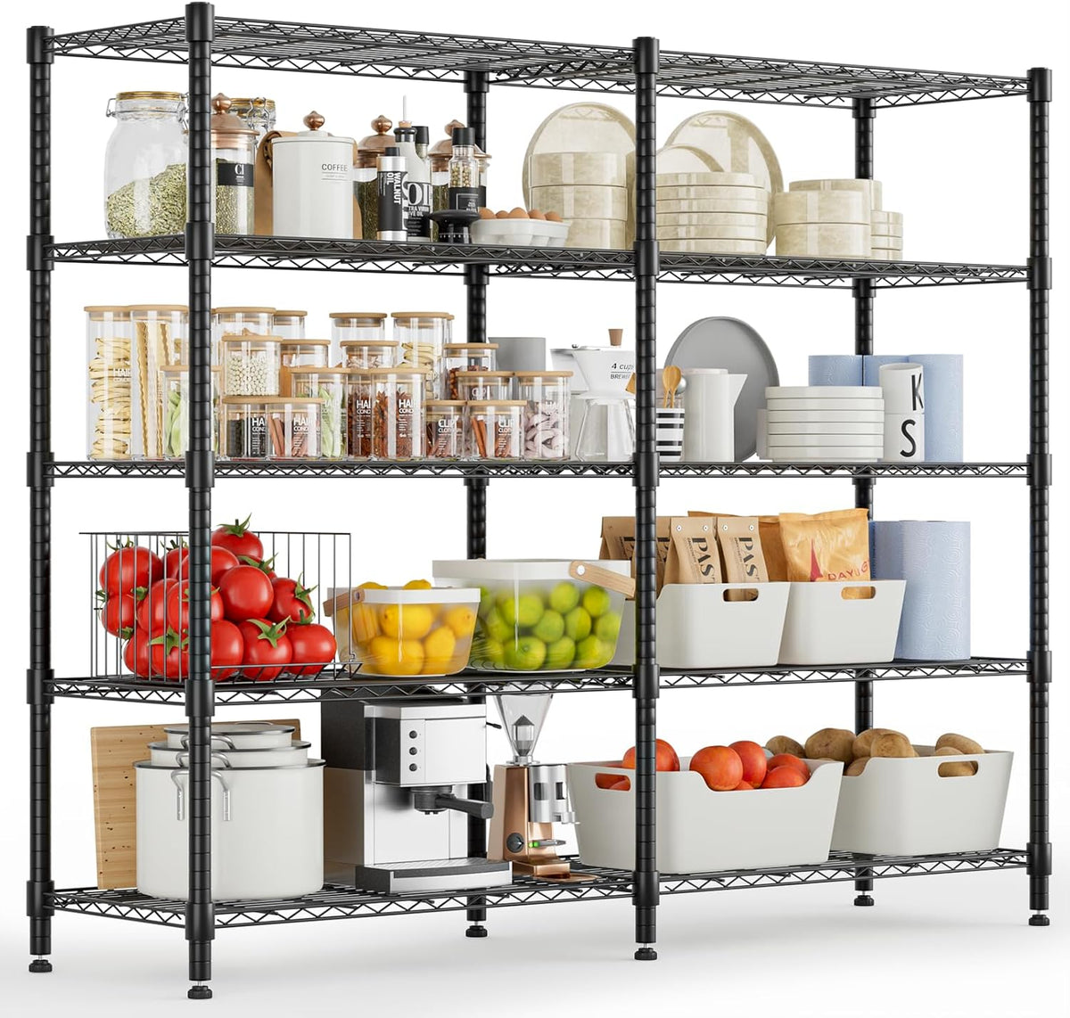 Himimi 72" W Wire Rack Shelving-2000LBS Capacity, Adjustable Storage Shelves Metal Shelves for
