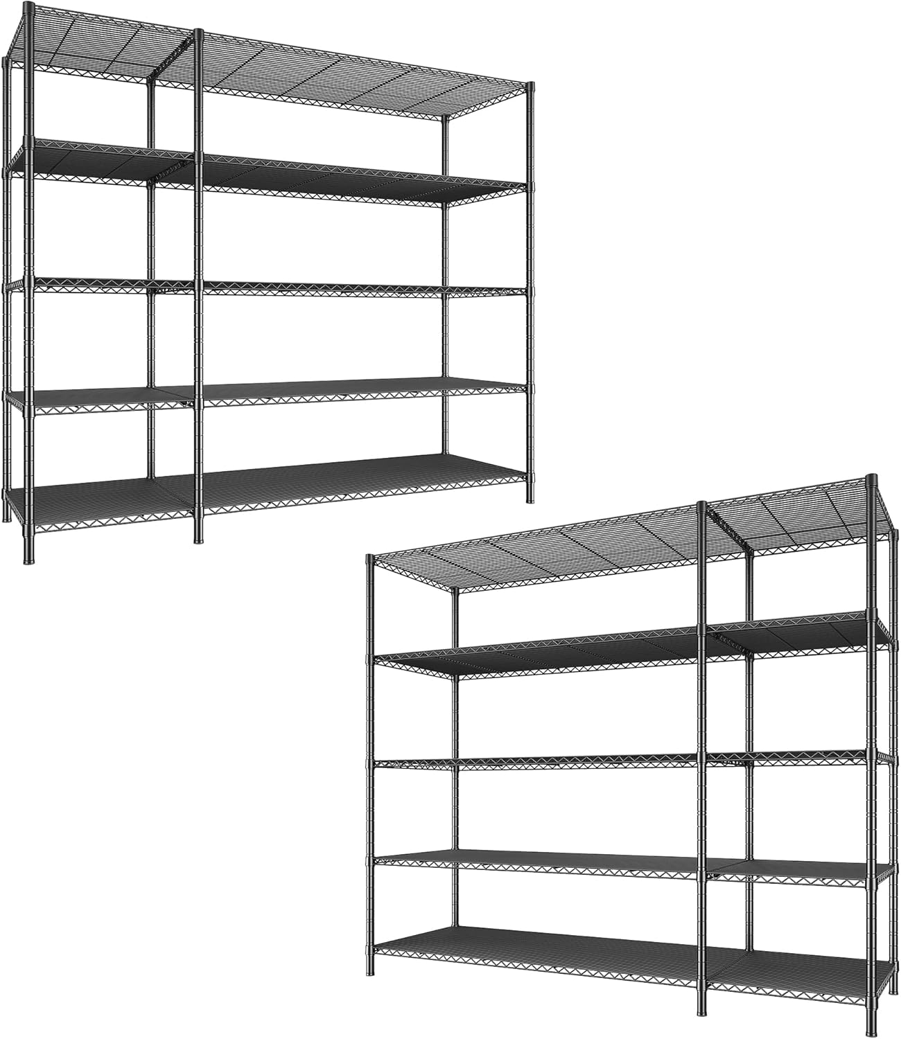 52.36" W Storage Shelves Metal Shelving Unit Load 1400LBS 5 Tier Wire Rack for Storage Adjustable