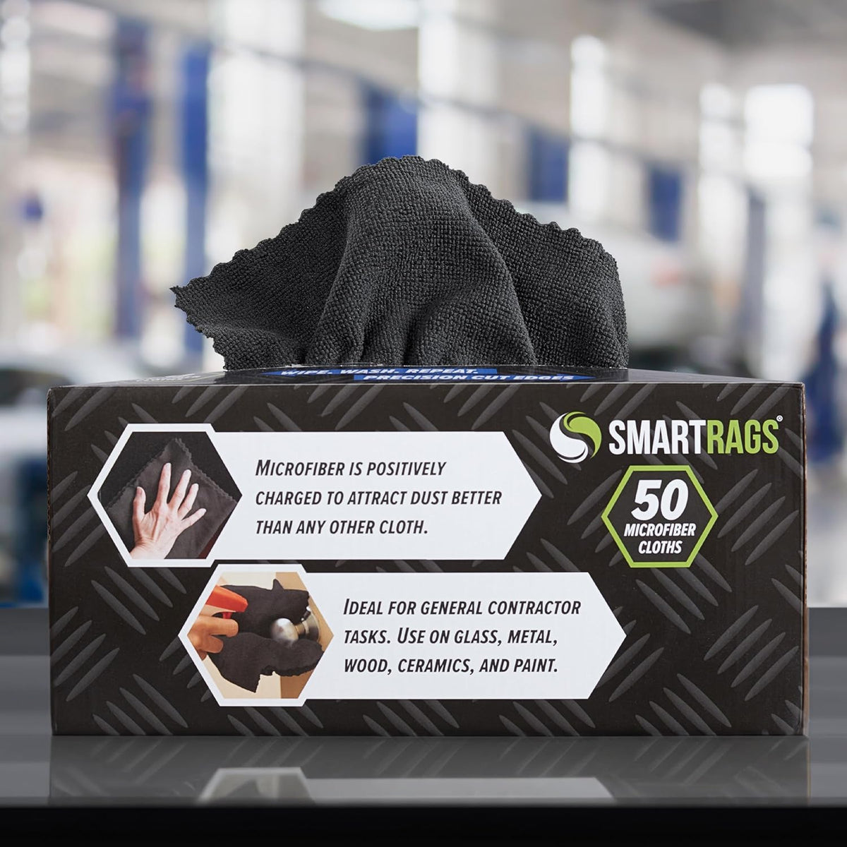 Arkwright Smart Rags in Box - (Bulk Case of 400) Lint Free Microfiber Cleaning Cloth, Scratch &