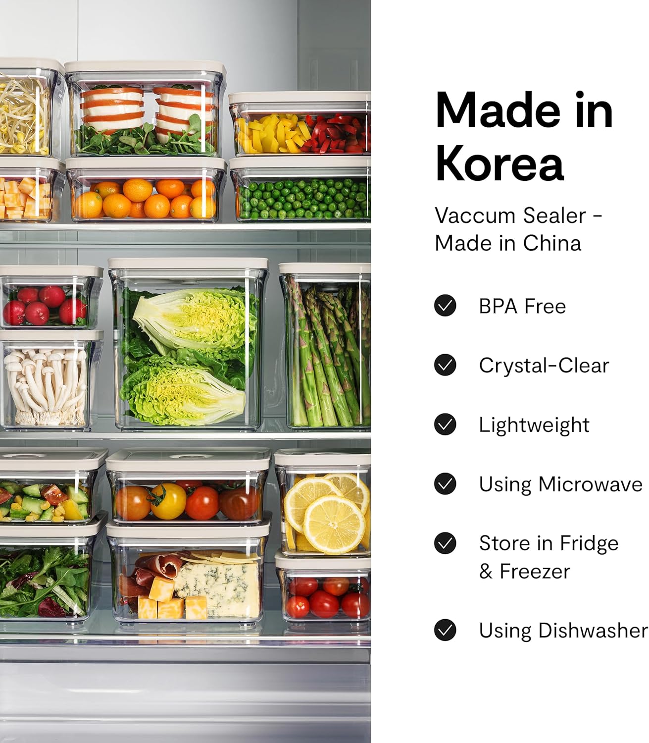VAKUEN Premium Airtight Food Storage Container. Special Edition Mercury Color 8P/Set. 7pcs
