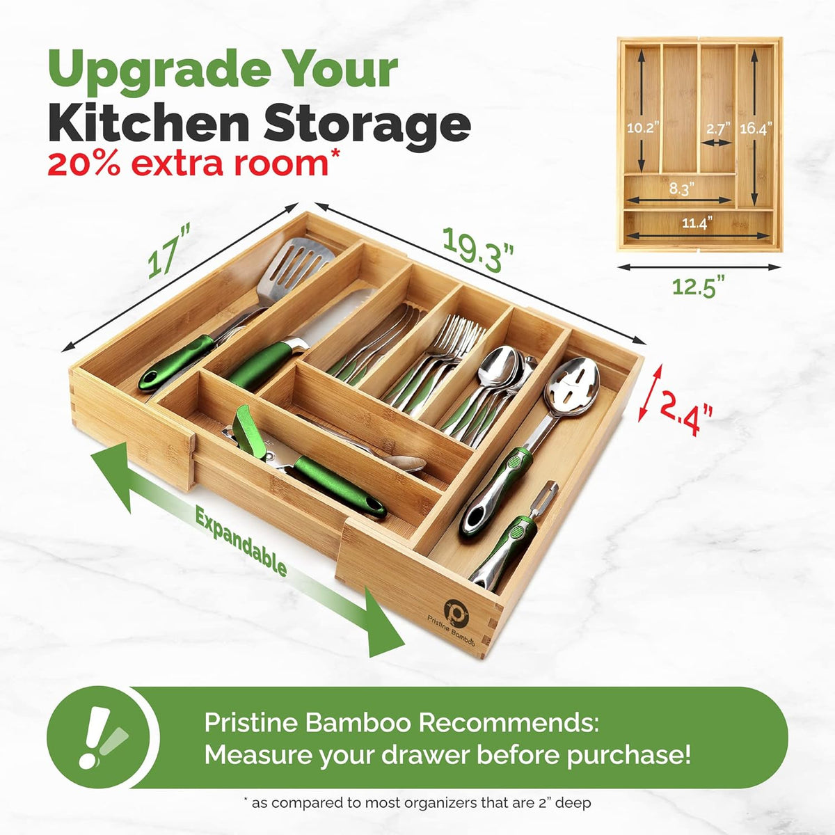 Silverware Tray for Drawer Organizer,Kitchen Drawer Organizer,Cutlery Organizer in Drawer, Flatware