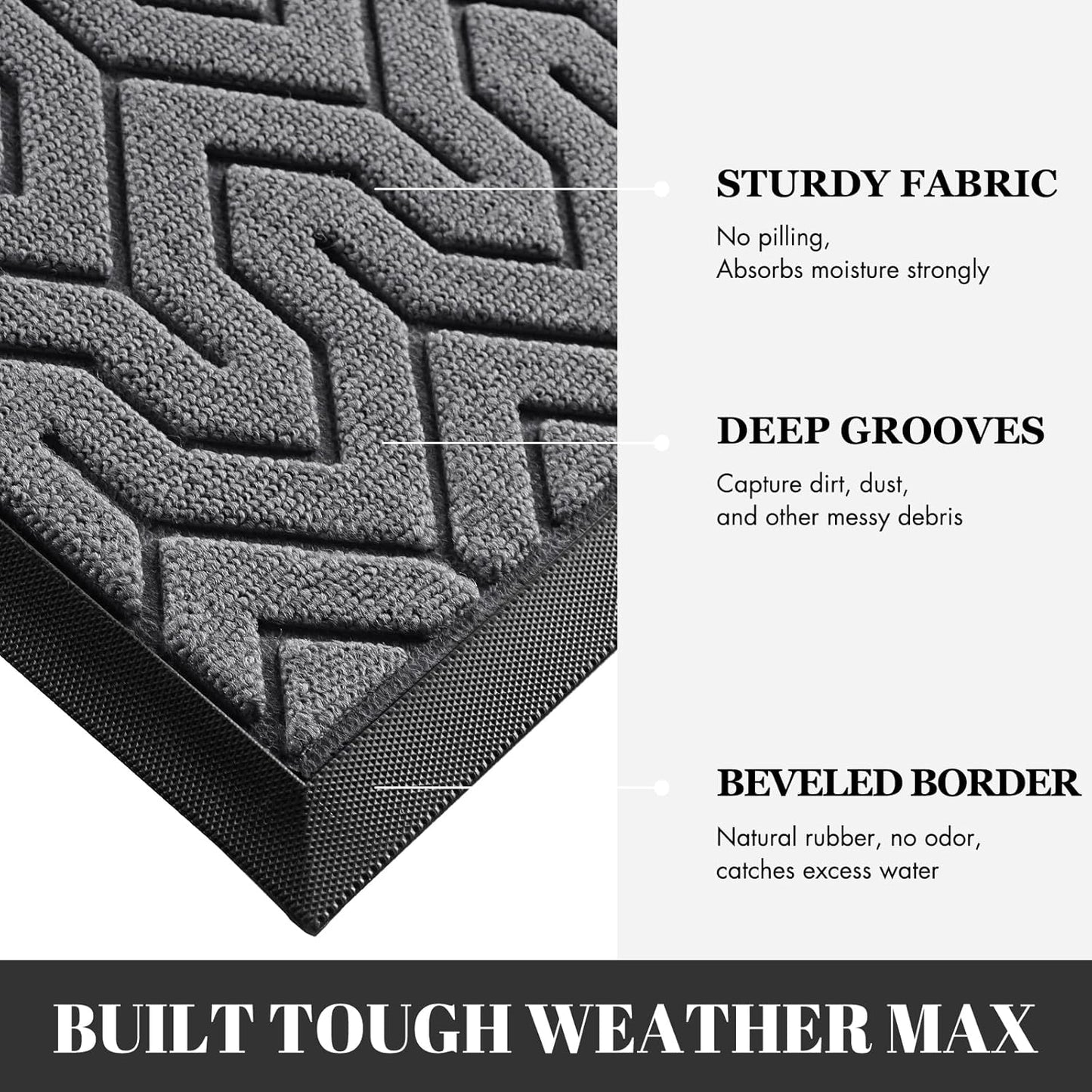 Yimobra Extra Large Door Mat Outside Entrance 60x32, Waterproof Heavy Duty Outdoor Mats for Front