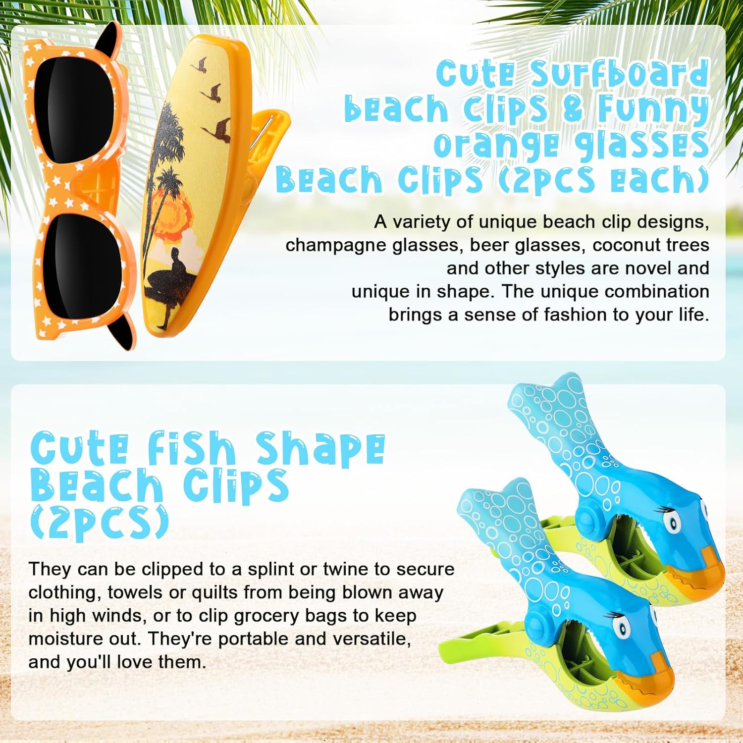 Honoson 12 Pcs Beach Towel Clips Beach Chairs Clips Plastic Swimming Pool Towel Holders Jumbo Size