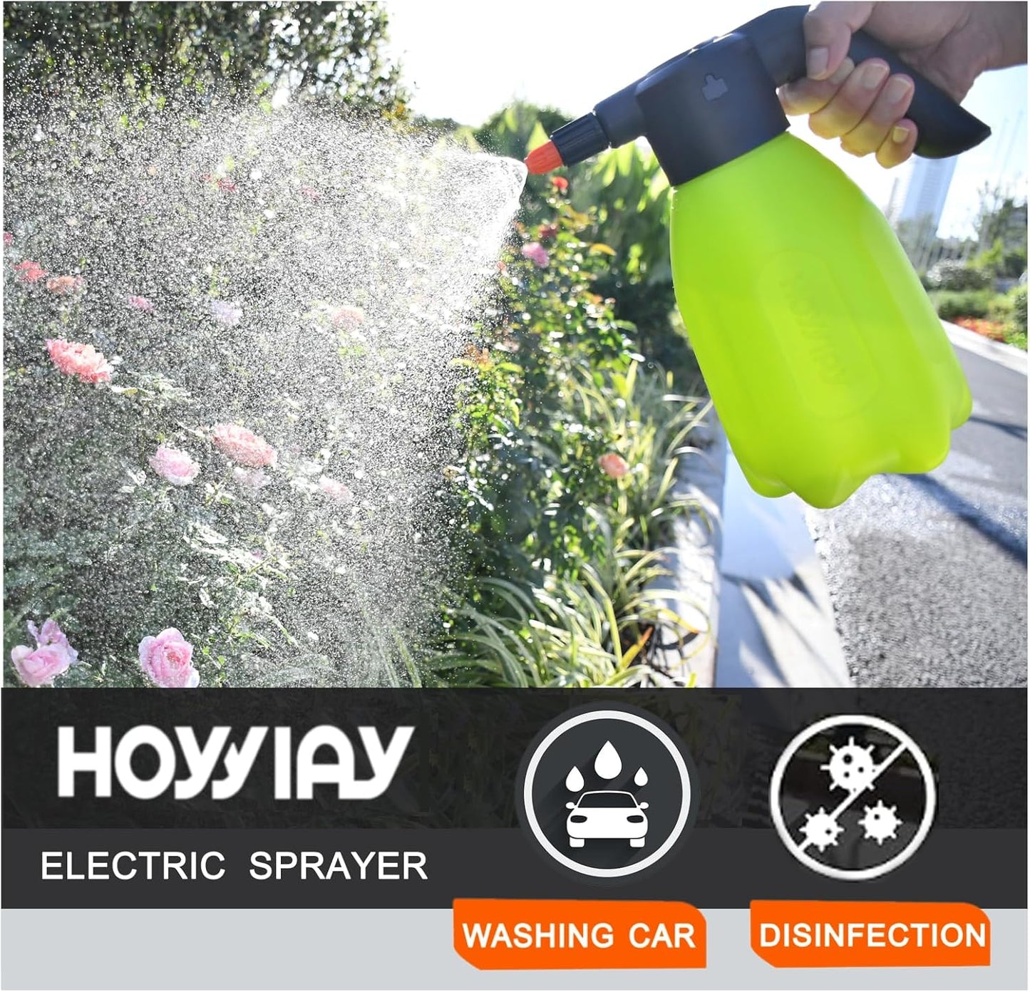 0.5 Gallon Electric Spray Bottle - Garden Sprayer & Plant Mister with Adjustable Nozzles